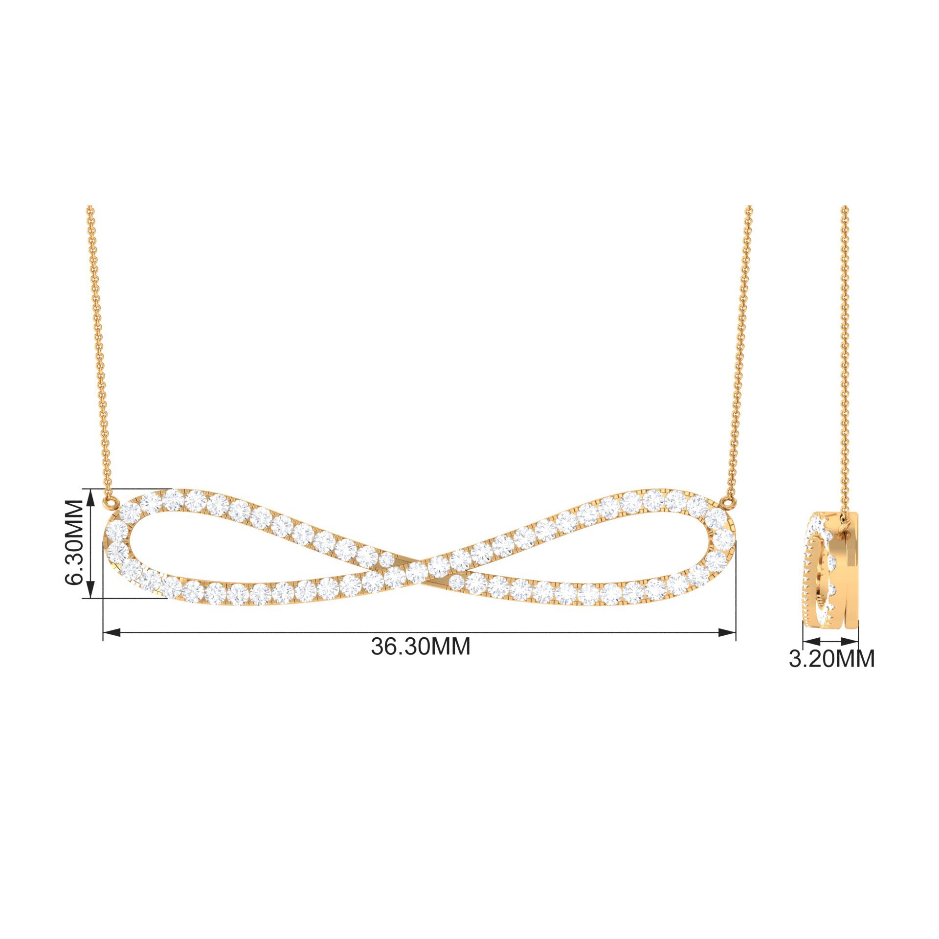 Rosec Jewels-Diamond Infinity Pendant Necklace For Women