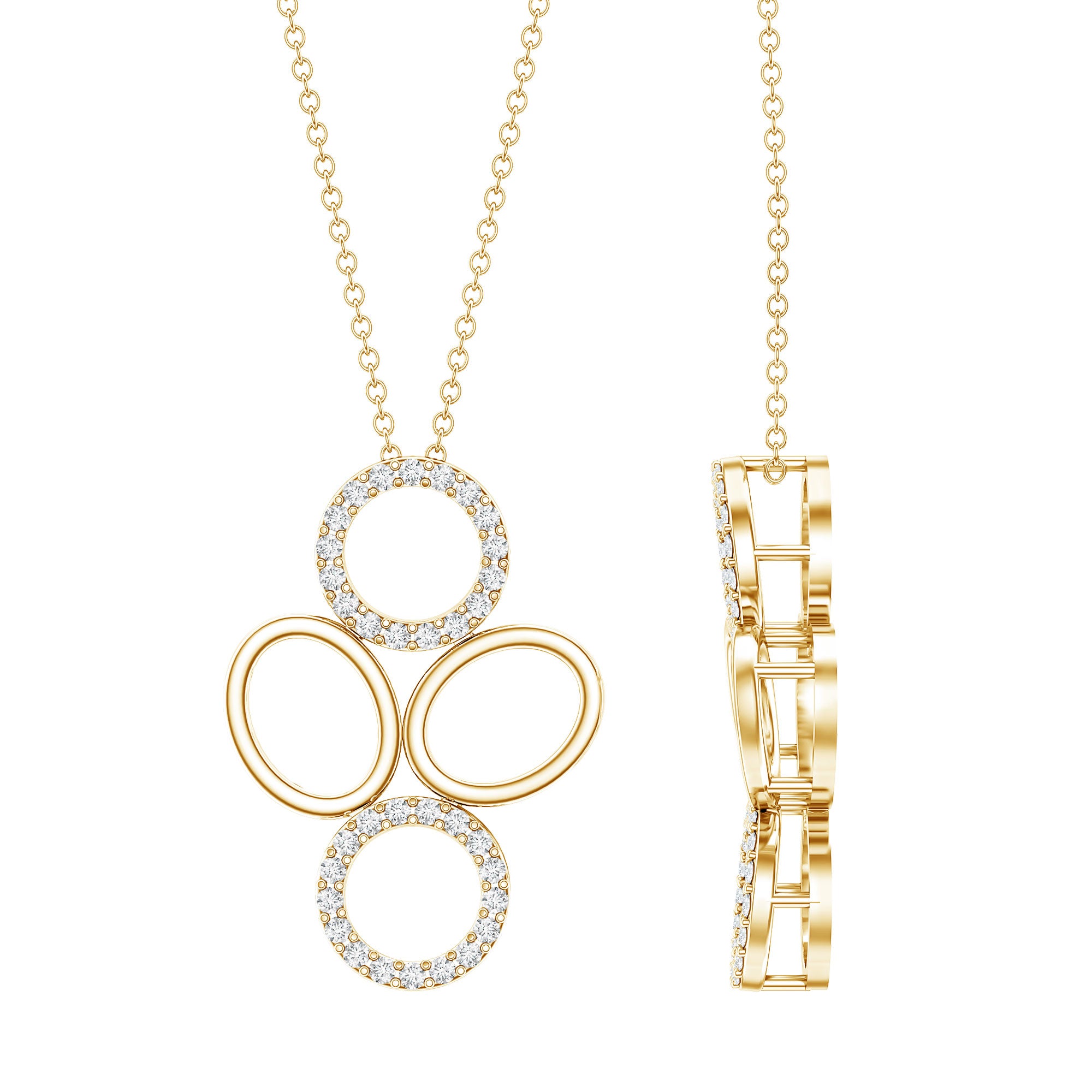 Certified Diamond Contemporary Necklace For Her Lab - ( EF-VS ) - Rosec Jewels