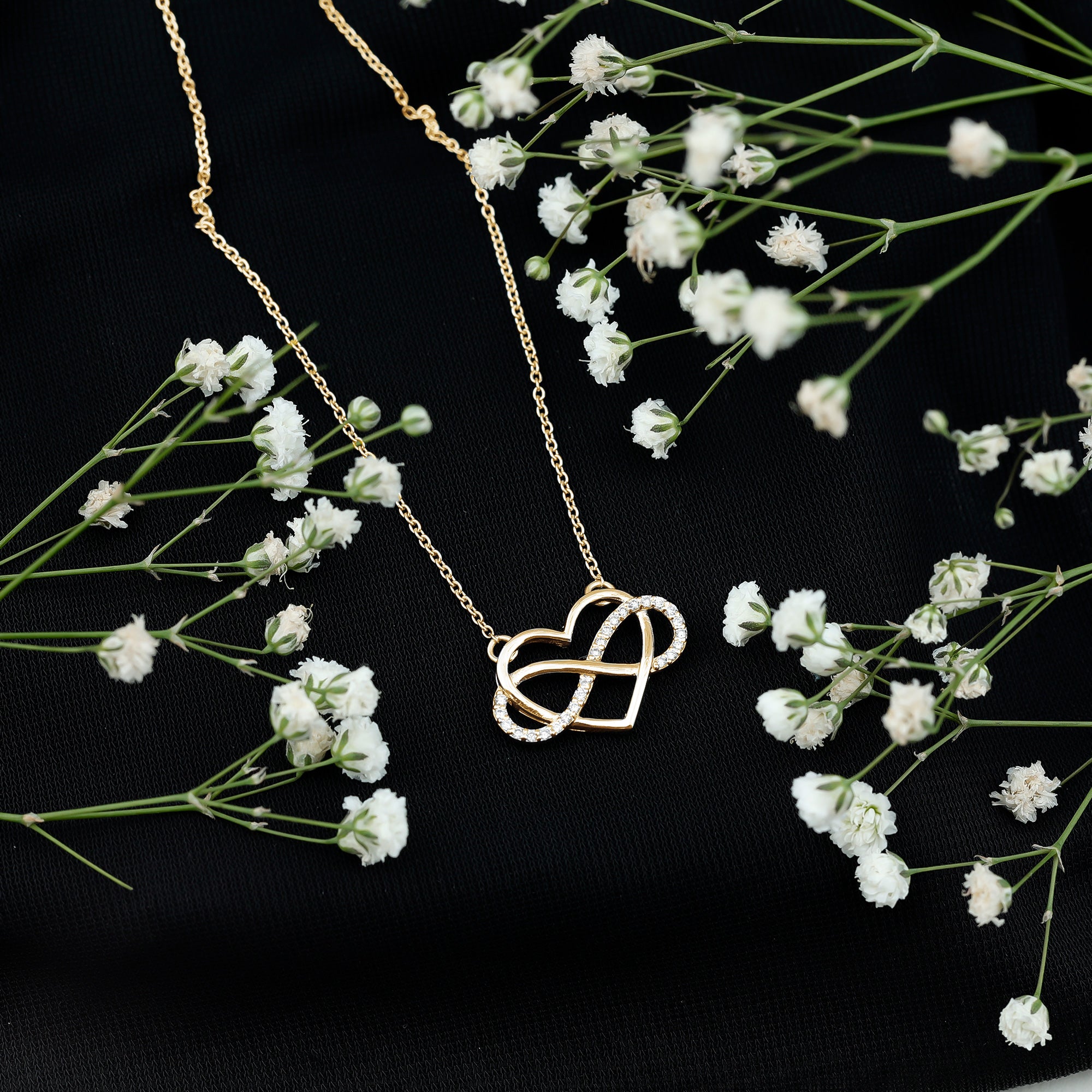Certified Diamond Infinity Heart Necklace Lab - ( EF-VS ) - Rosec Jewels