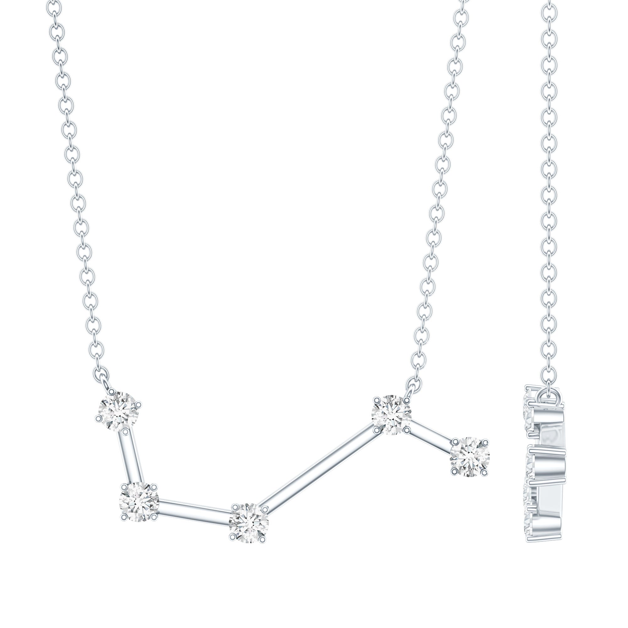Moissanite Aries Constellation Necklace for Women D-VS1 - Rosec Jewels