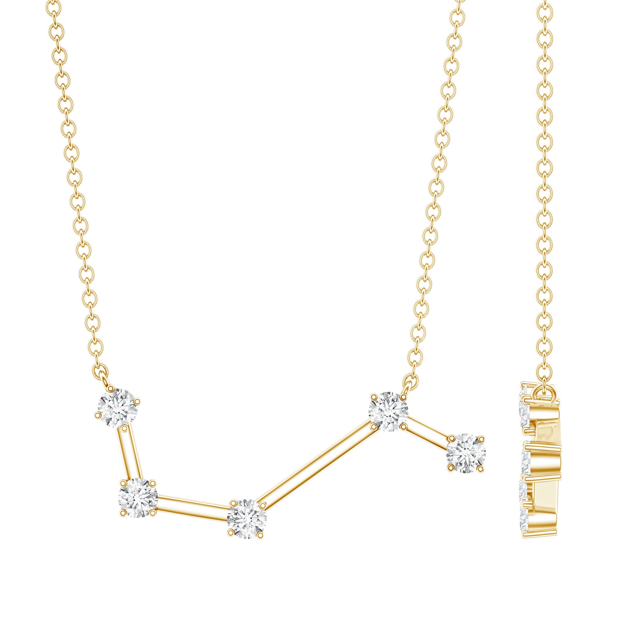 Moissanite Aries Constellation Necklace for Women D-VS1 - Rosec Jewels