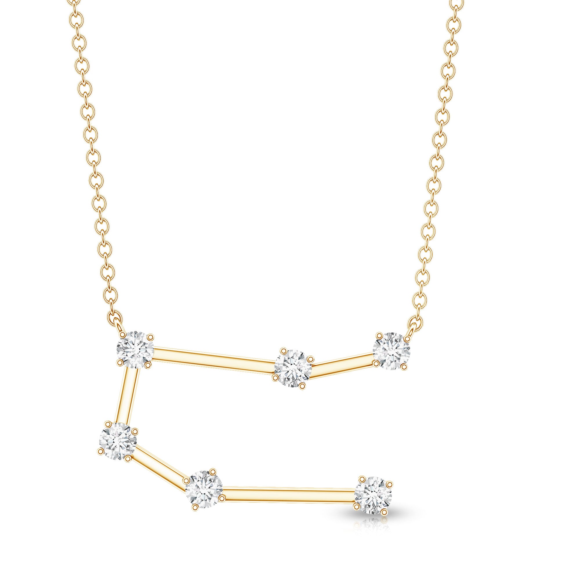 Certified Moissanite Gemini Constellation Necklace D-VS1 - Rosec Jewels