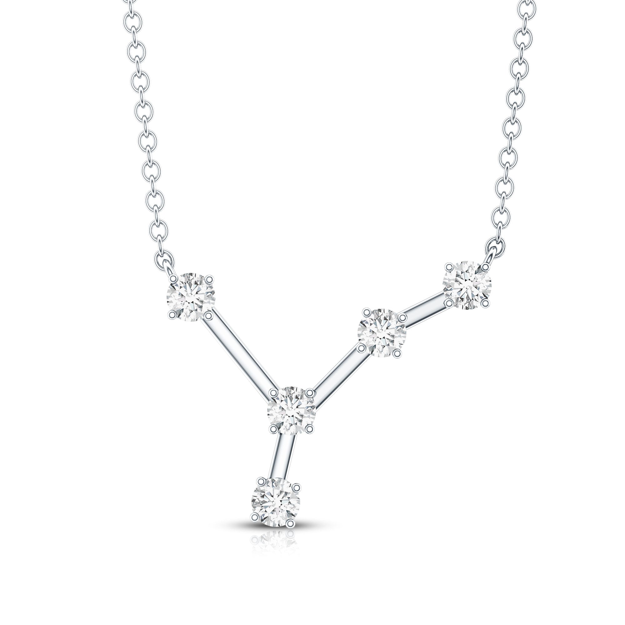 Natural Diamond Zodiac Cancer Constellation Necklace for Women Natural - ( HI-SI ) - Rosec Jewels