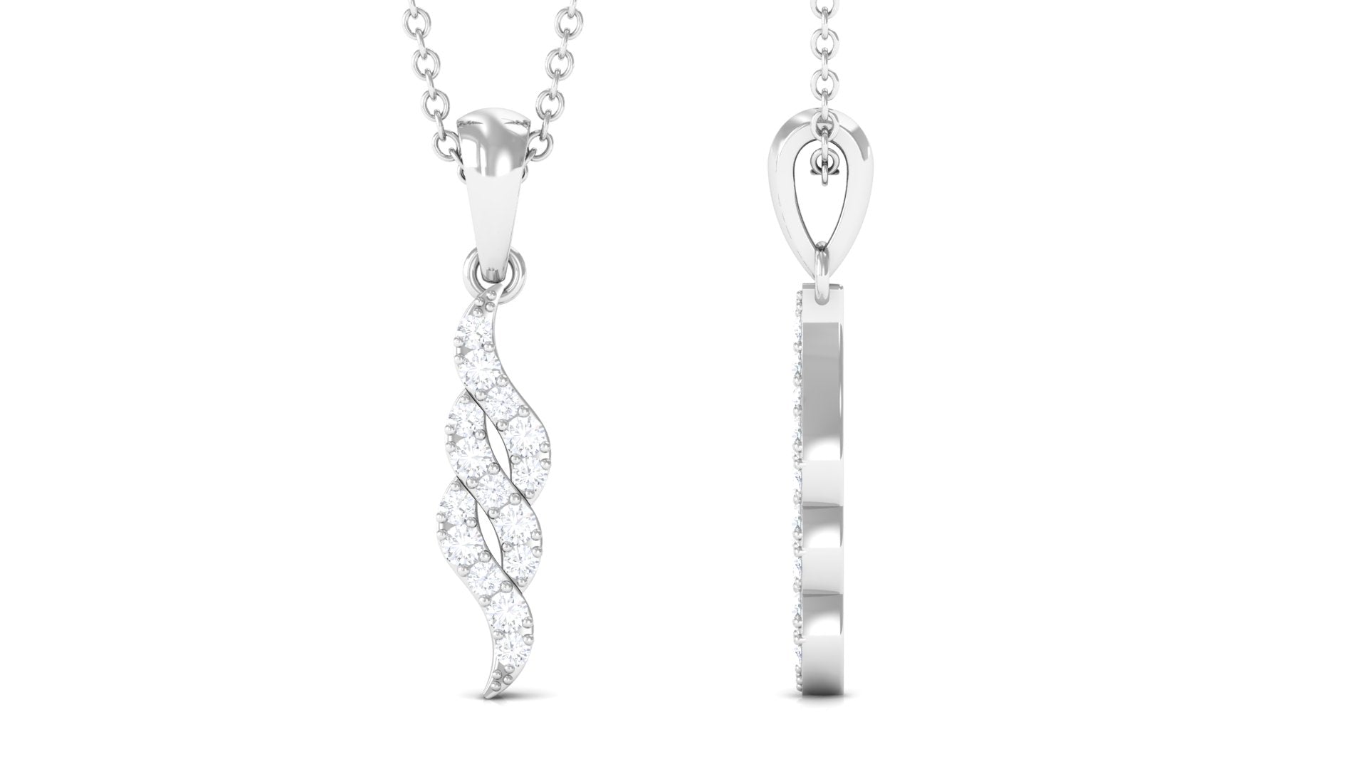 Rosec Jewels-1/4 CT Diamond Contemporary Pendant Necklace in Gold