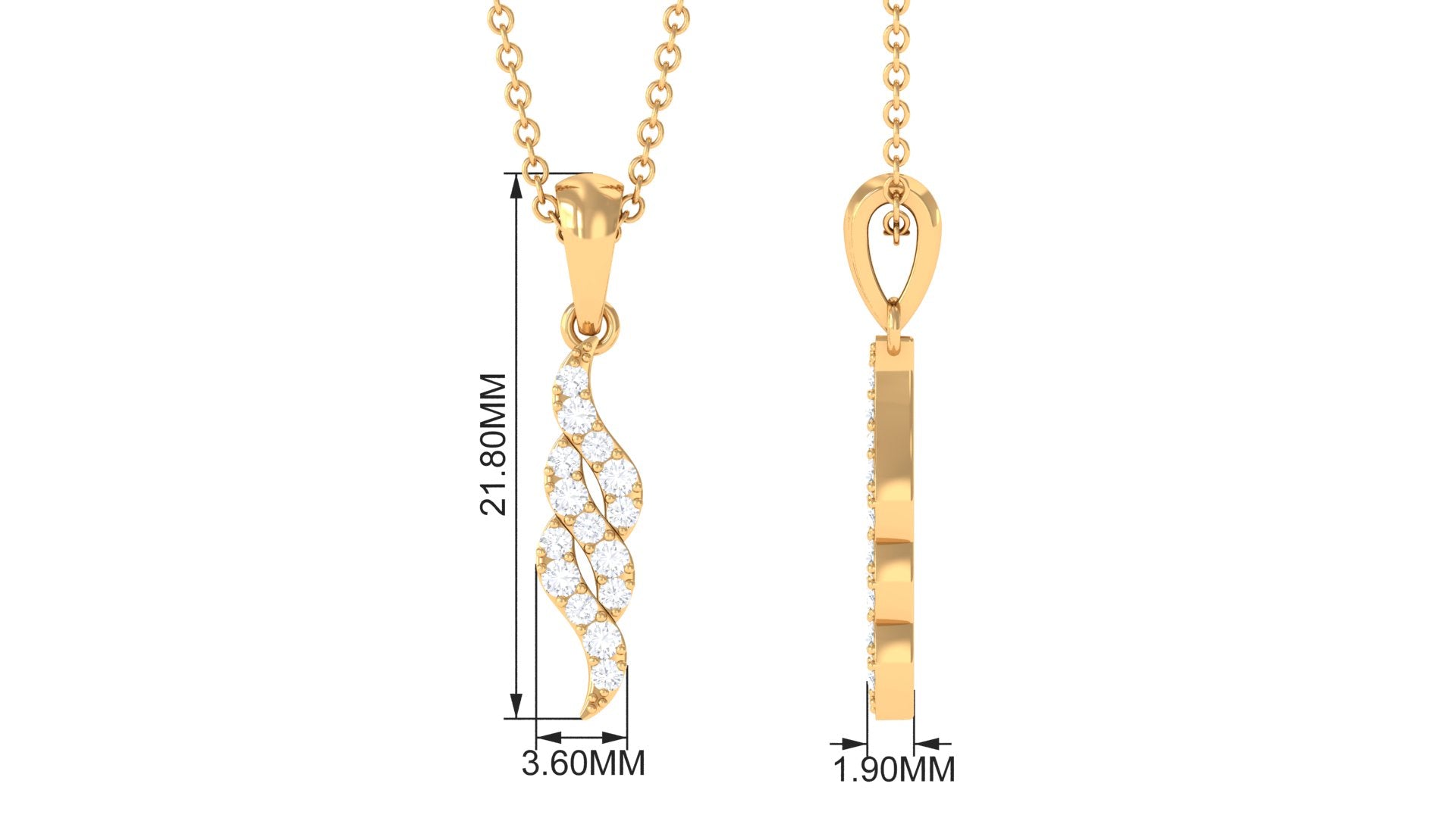 Rosec Jewels-1/4 CT Diamond Contemporary Pendant Necklace in Gold