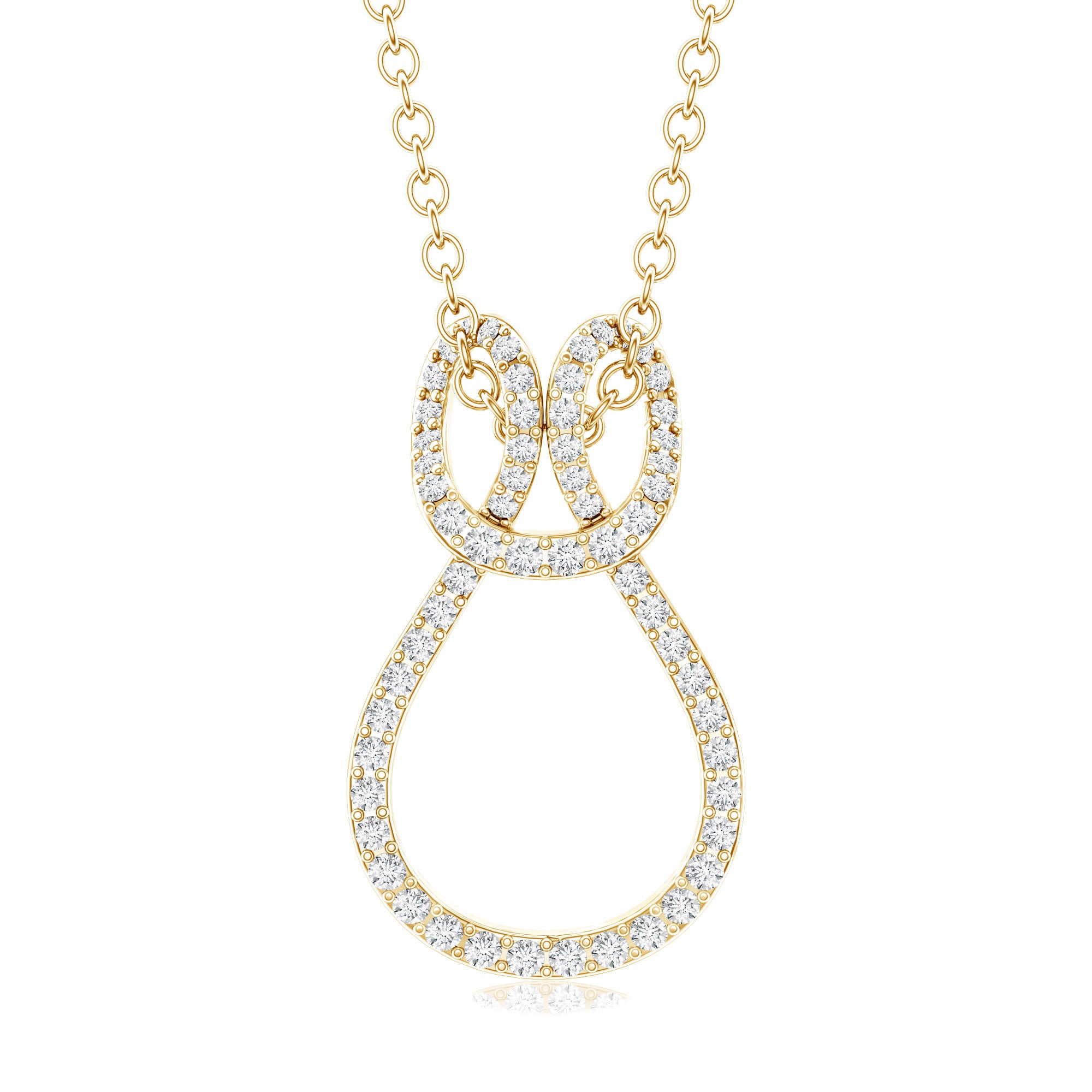 Certified Lab Grown Diamond Infinity Love Knot Necklace For Her Lab - ( EF-VS ) - Rosec Jewels
