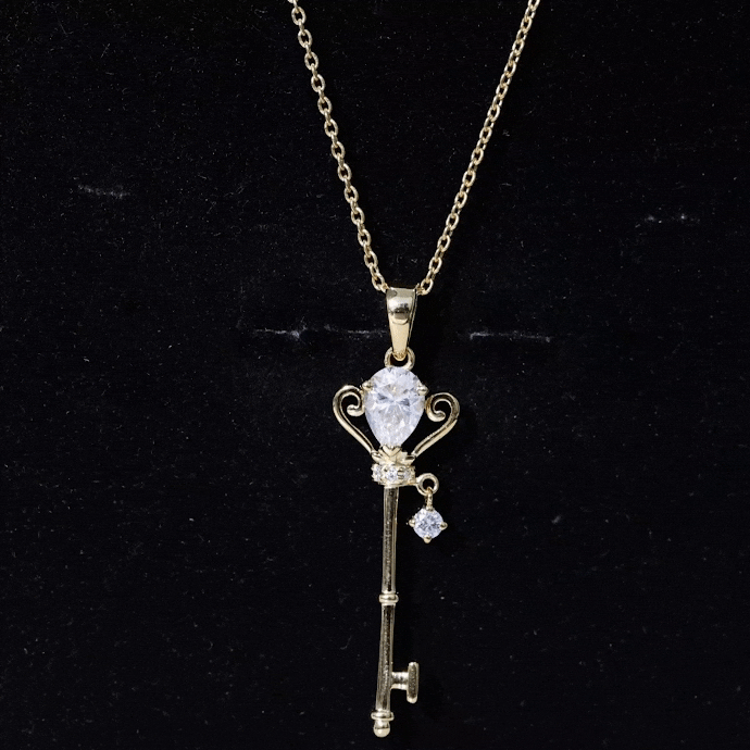 Certified Lab 5X7 MM Pear Shaped Diamond Key Pendant Lab - ( EF-VS ) - Rosec Jewels
