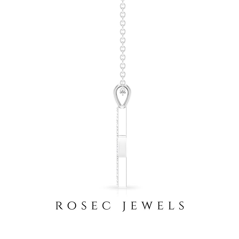 Rosec Jewels-Star Diamond Cluster Pendant Necklace in Pave Setting