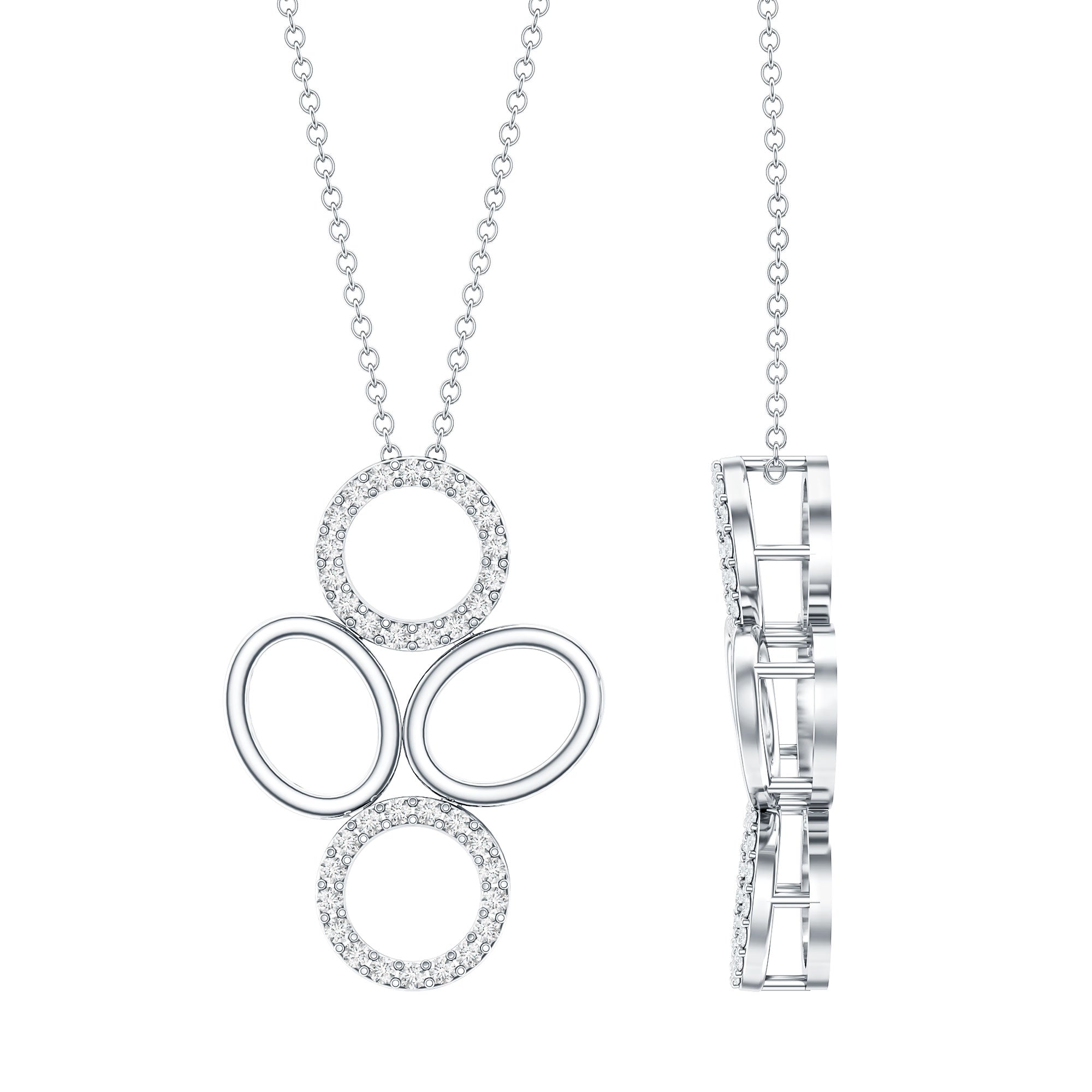Certified Diamond Contemporary Necklace For Her Natural - ( HI-SI ) - Rosec Jewels