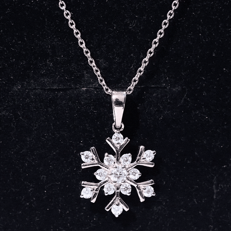 Certified Natural Diamond Christmas Necklace With Chain Natural - ( HI-SI ) - Rosec Jewels