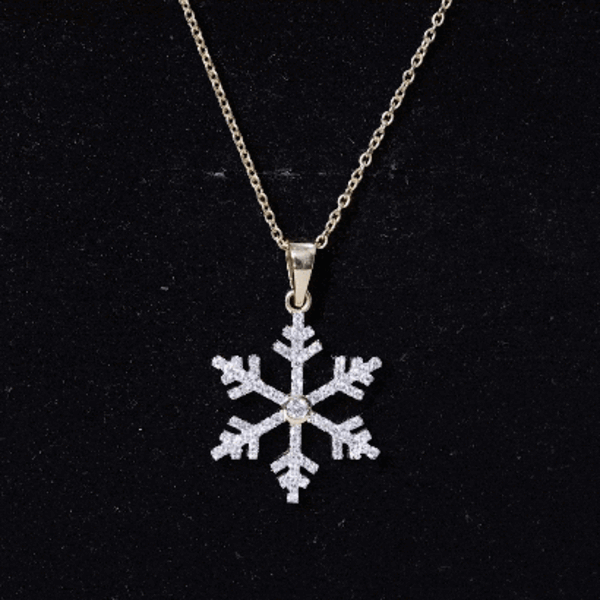 Genuine Diamond Snowflake Pendant for Women Natural - ( HI-SI ) - Rosec Jewels