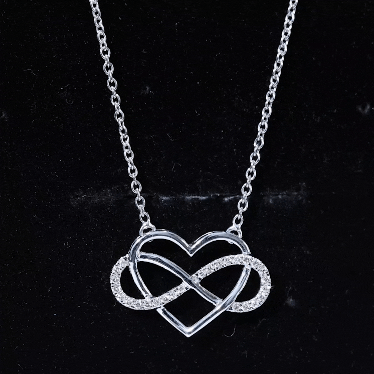 Certified Diamond Infinity Heart Necklace Natural - ( HI-SI ) - Rosec Jewels