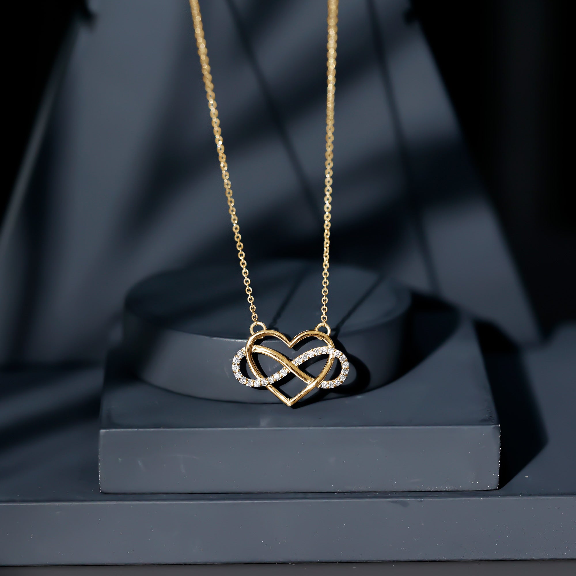 Certified Diamond Infinity Heart Necklace Natural - ( HI-SI ) - Rosec Jewels