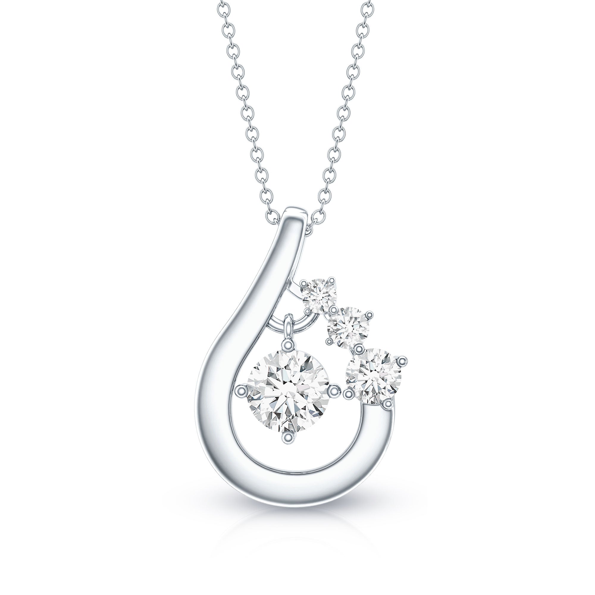 Certified Lab Grown Diamond Minimal Pendant Necklace Lab - ( EF-VS ) - Rosec Jewels