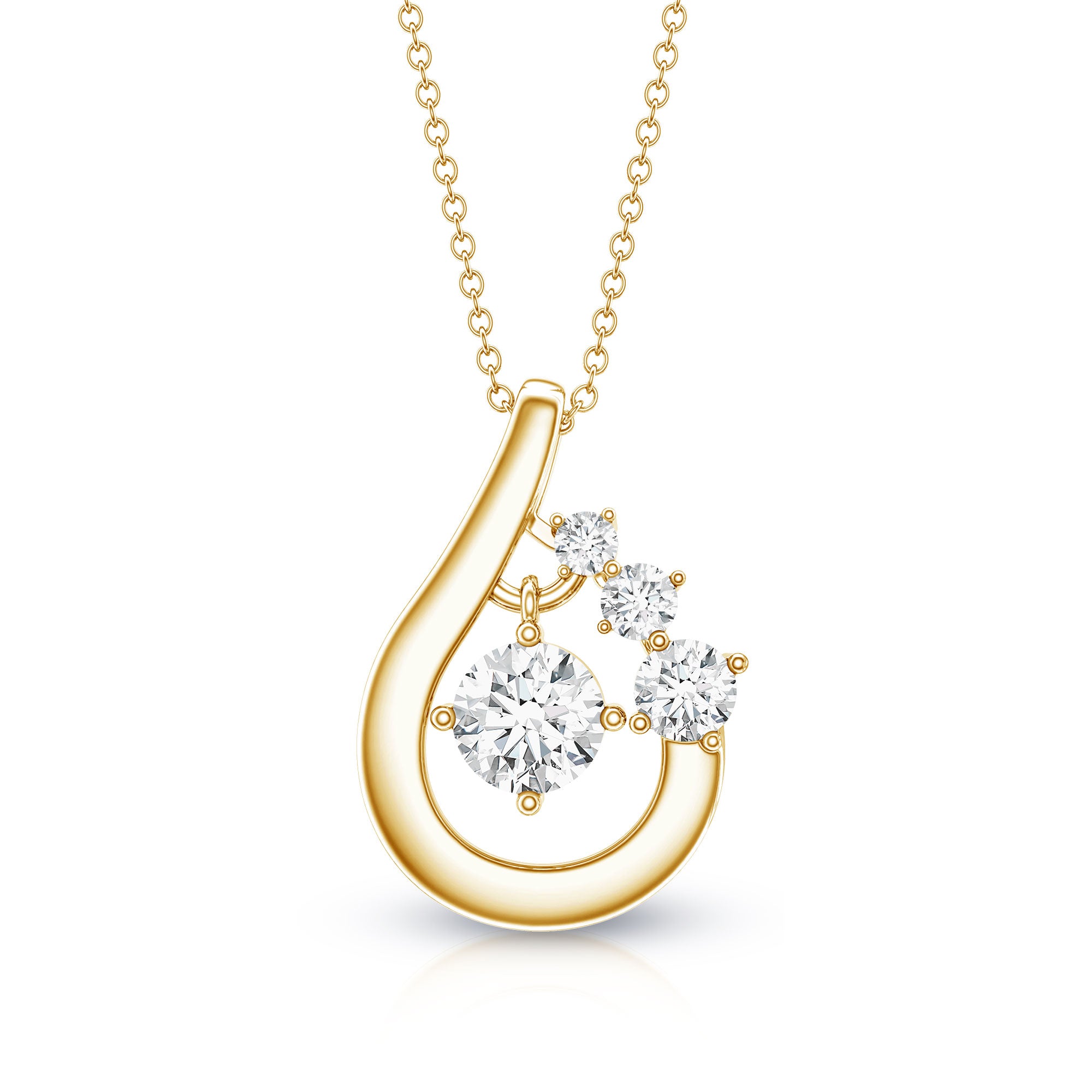 Certified Lab Grown Diamond Minimal Pendant Necklace Lab - ( EF-VS ) - Rosec Jewels