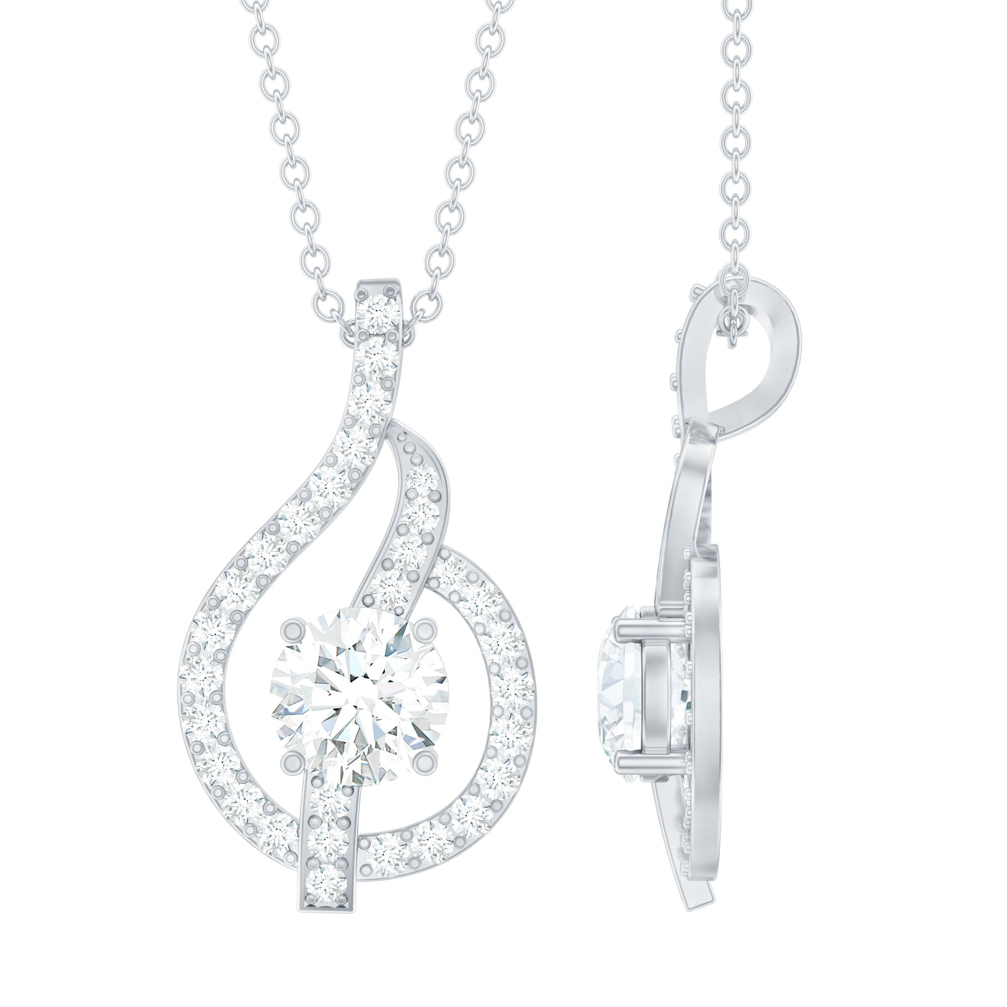 Certified Lab Grown Diamond Leaf Necklace