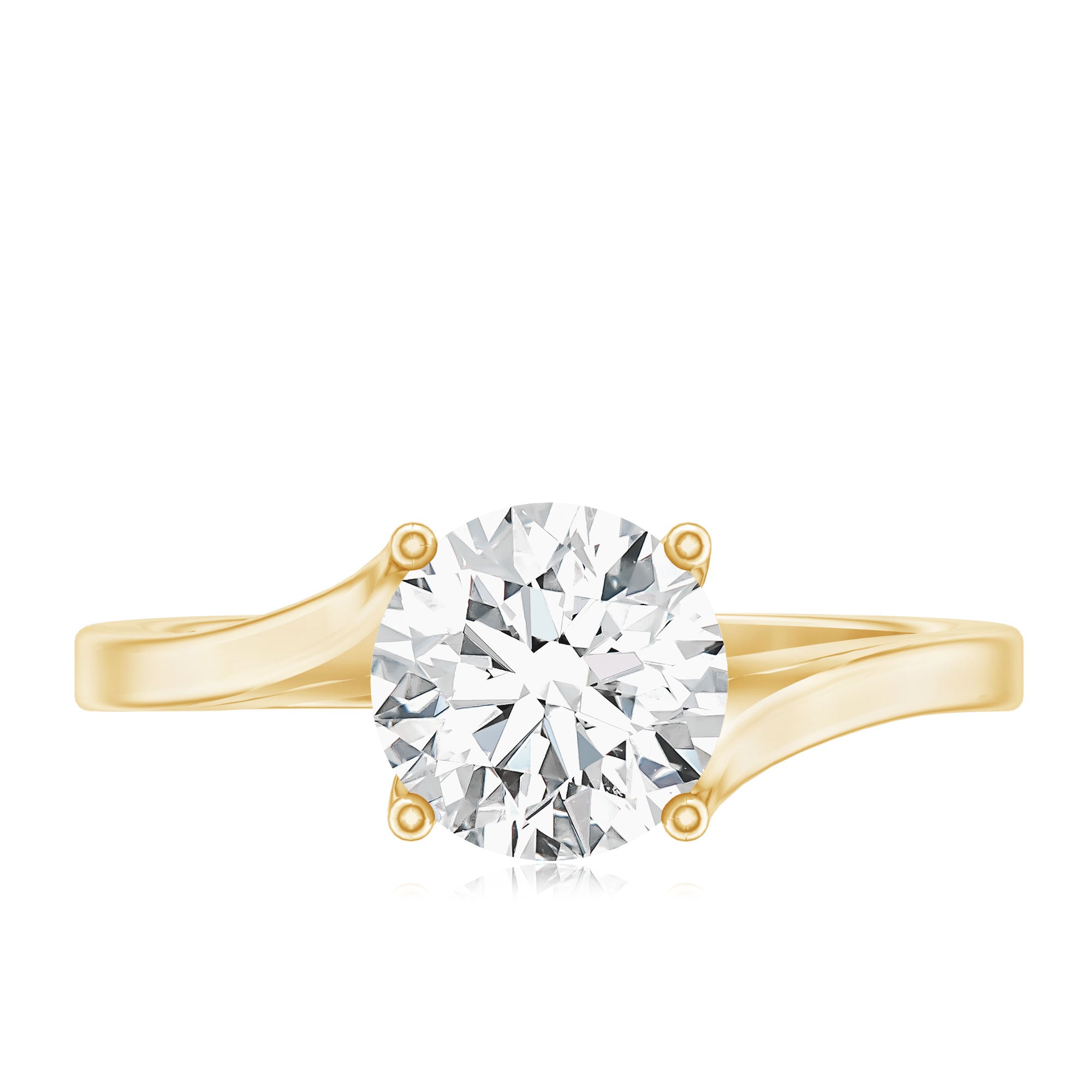 Certified Solitaire Moissanite Bypass Engagement Ring D-VS1 - Rosec Jewels