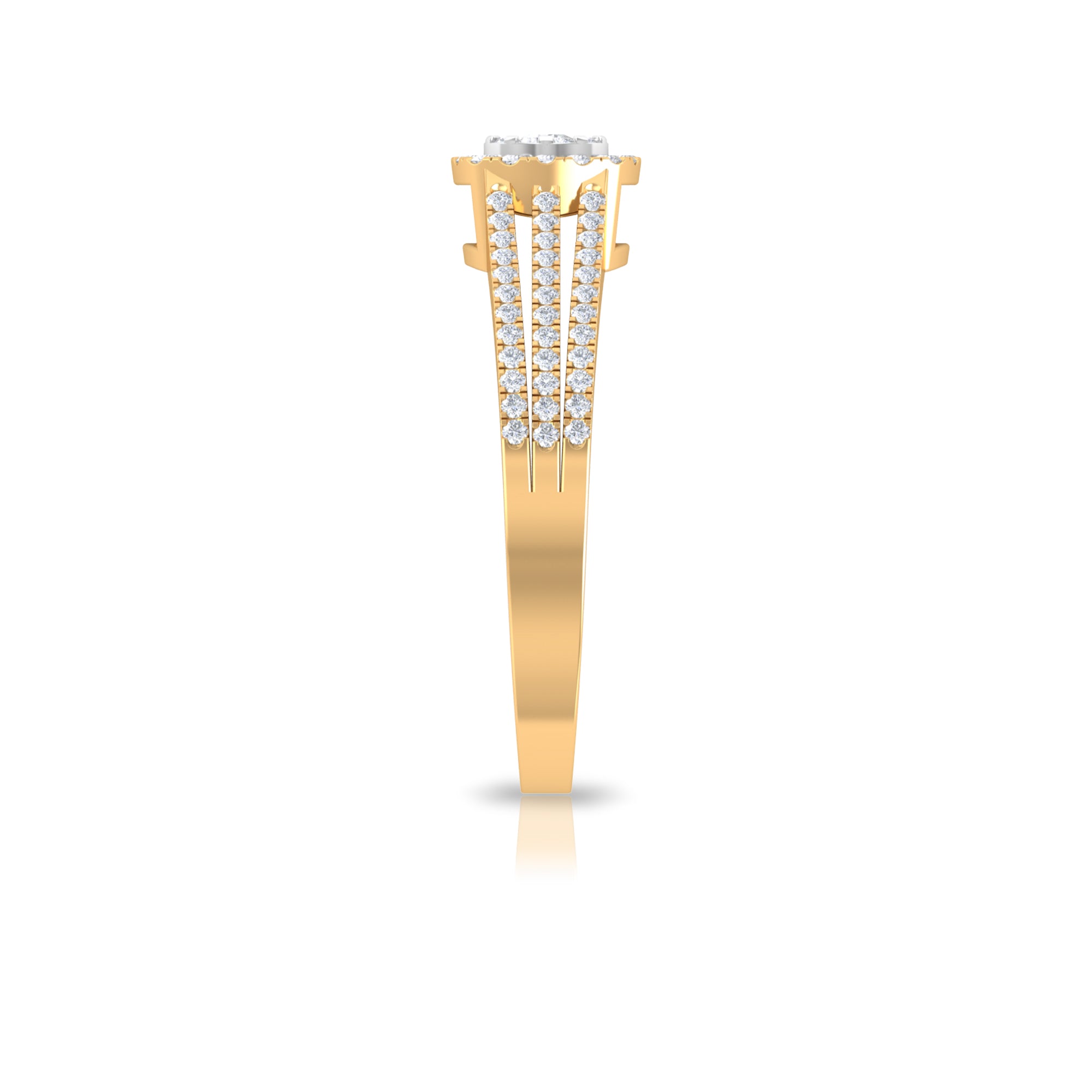 Classic Diamond Split Shank Engagement Ring Natural - ( HI-SI ) - Rosec Jewels