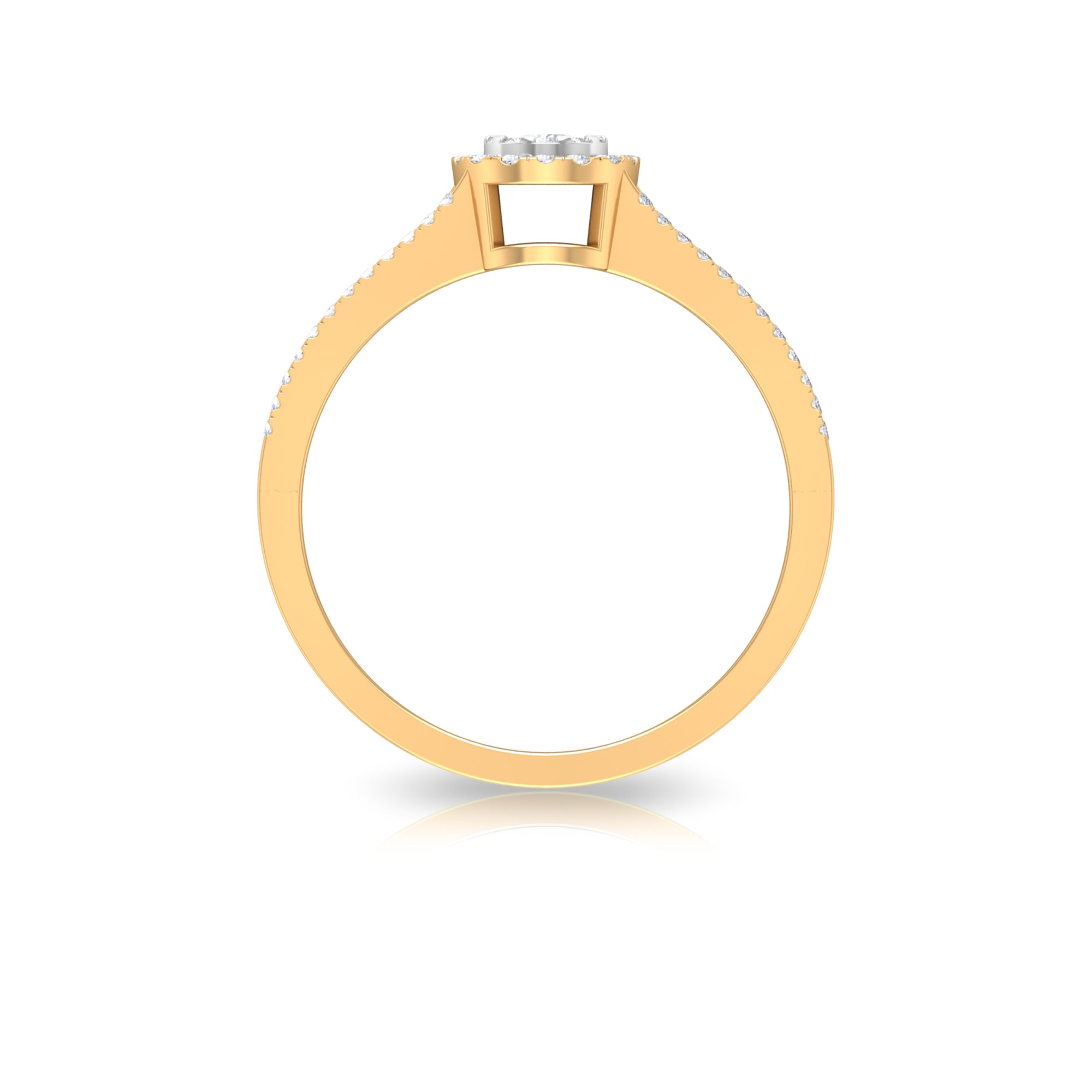 Classic Diamond Split Shank Engagement Ring Natural - ( HI-SI ) - Rosec Jewels