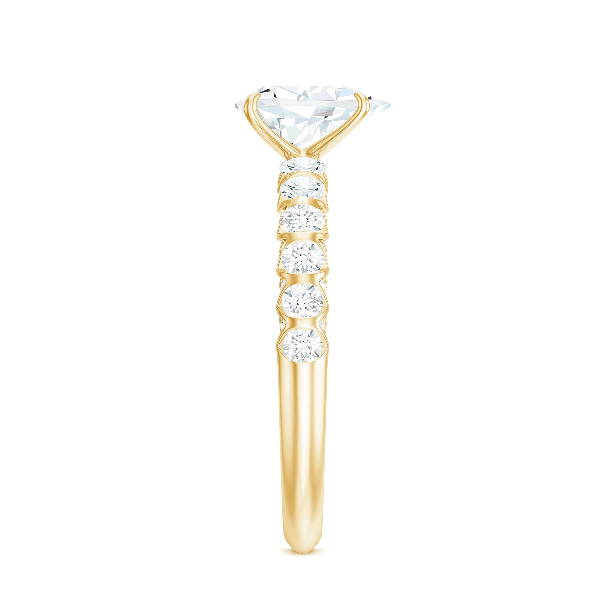 Pear Shaped Moissanite Solitaire Engagement Ring D-VS1 - Rosec Jewels