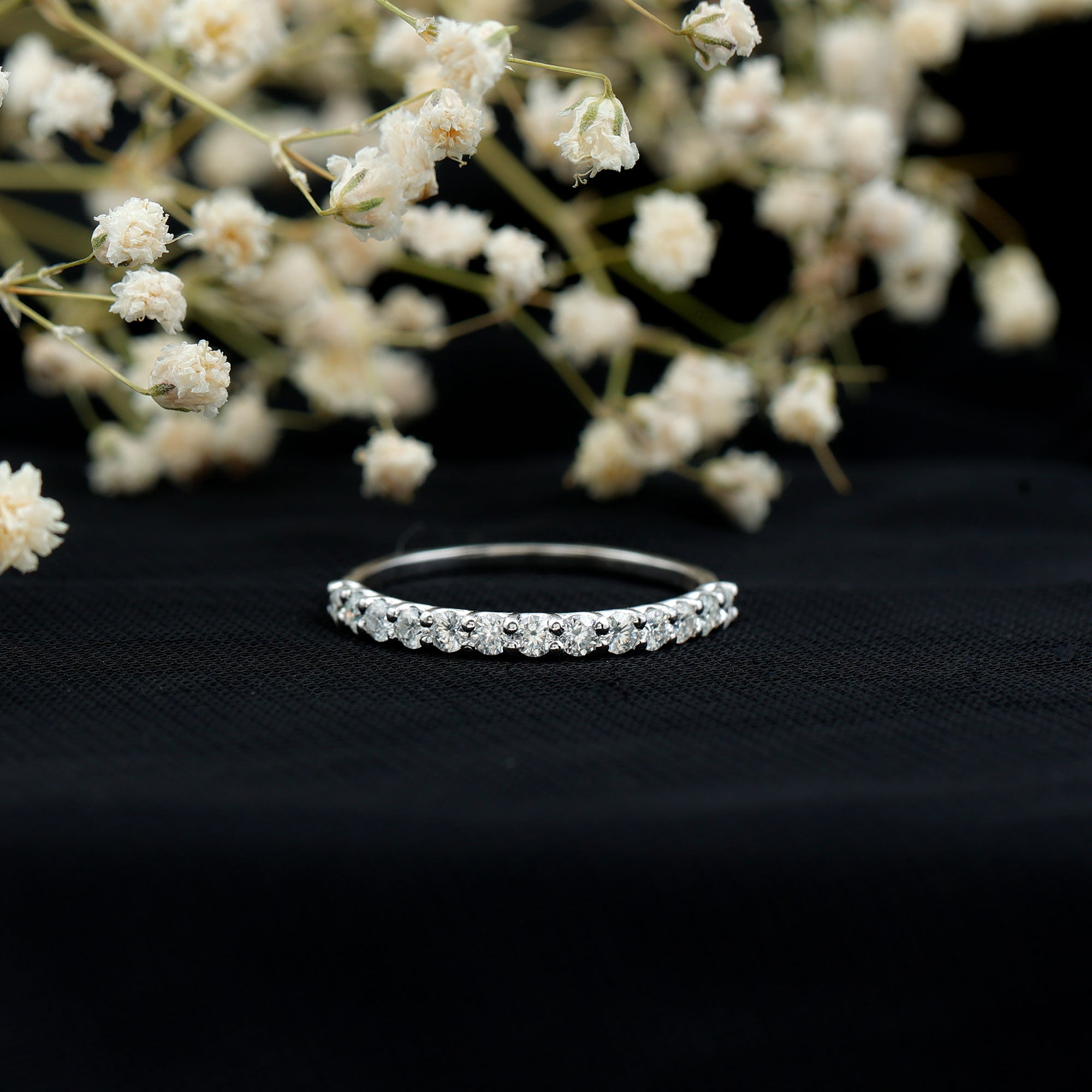 Round Cut Diamond Stackable Eternity Band Natural - ( HI-SI ) - Rosec Jewels