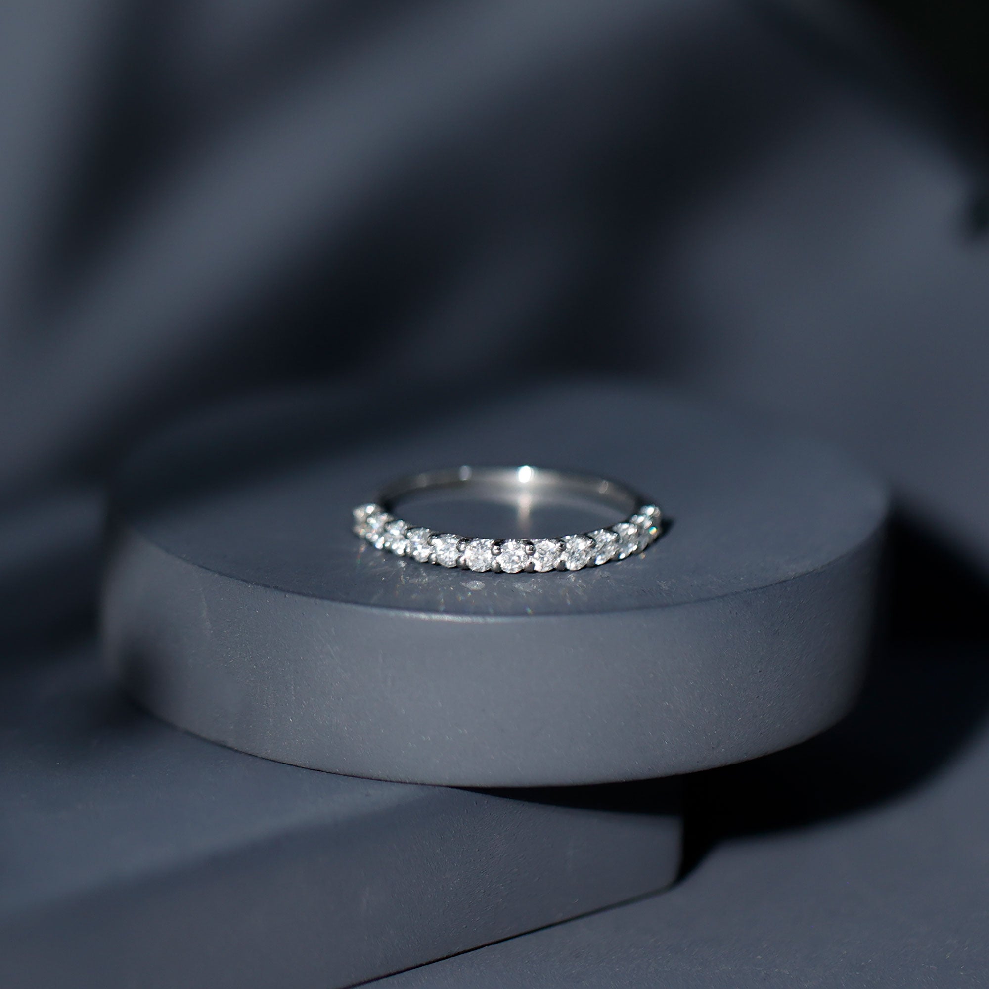 Round Cut Diamond Stackable Eternity Band Natural - ( HI-SI ) - Rosec Jewels