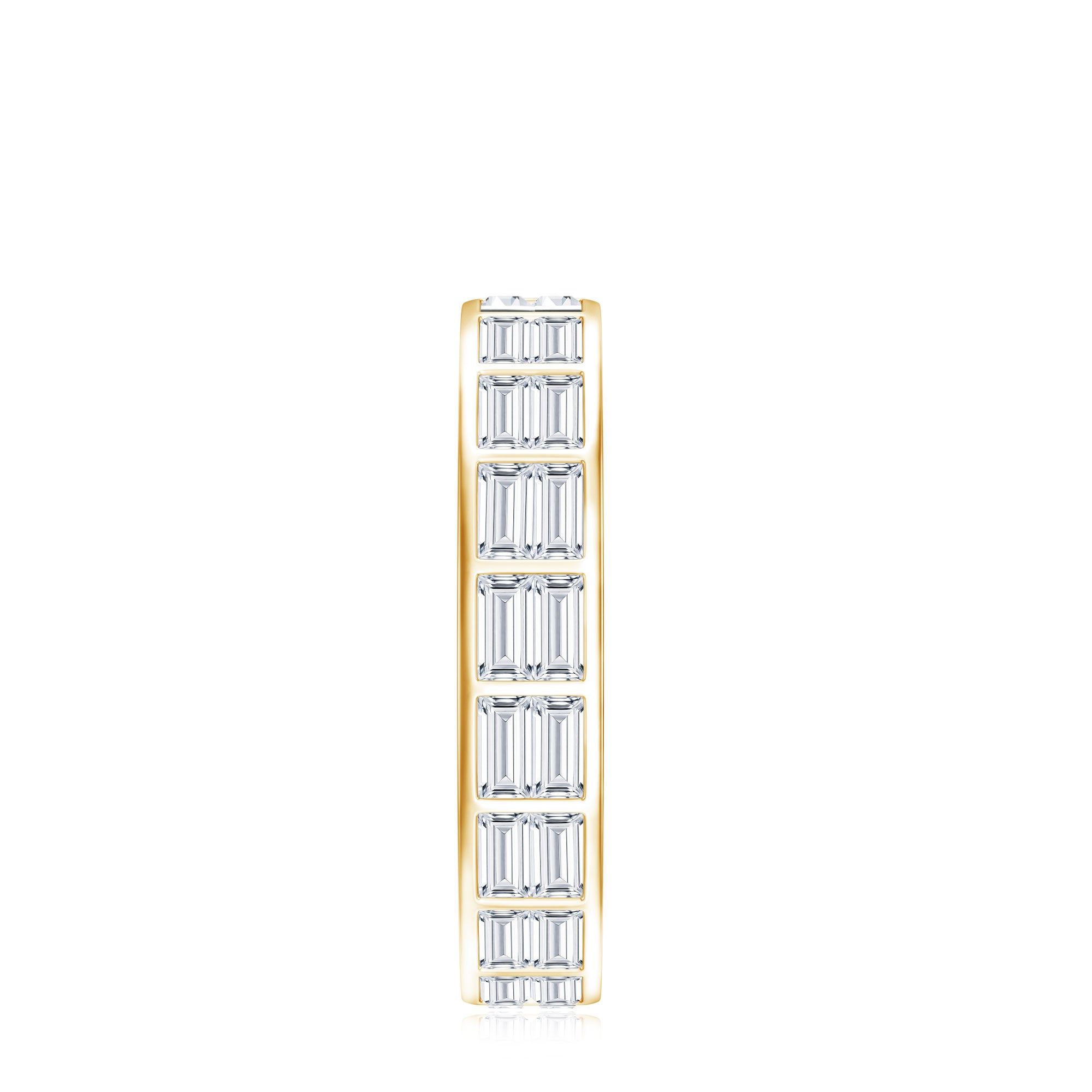 Baguette Cut Certified Moissanite Two Row Eternity Band D-VS1 - Rosec Jewels