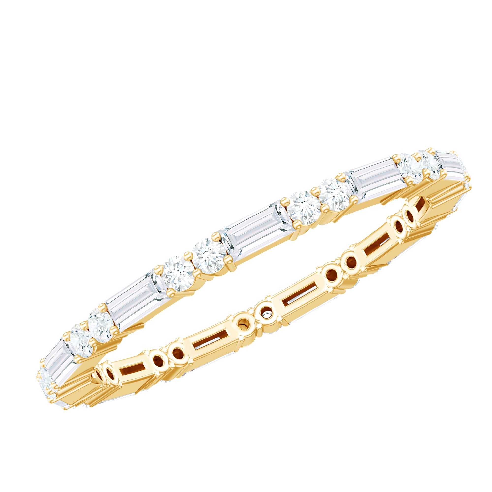 1 CT Moissanite Stackable Enhancer Ring D-VS1 - Rosec Jewels