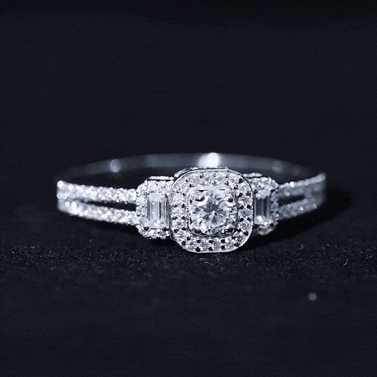 Certified Moissanite Vintage Inspired Engagement Ring D-VS1 - Rosec Jewels