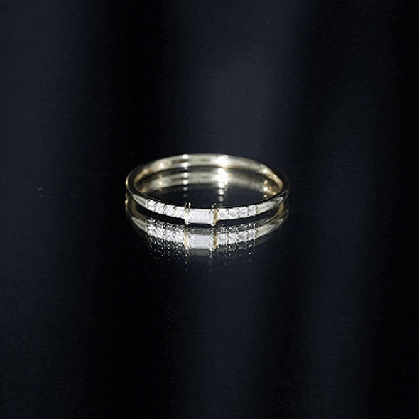 Moissanite Minimalist Stackable Promise Ring D-VS1 - Rosec Jewels