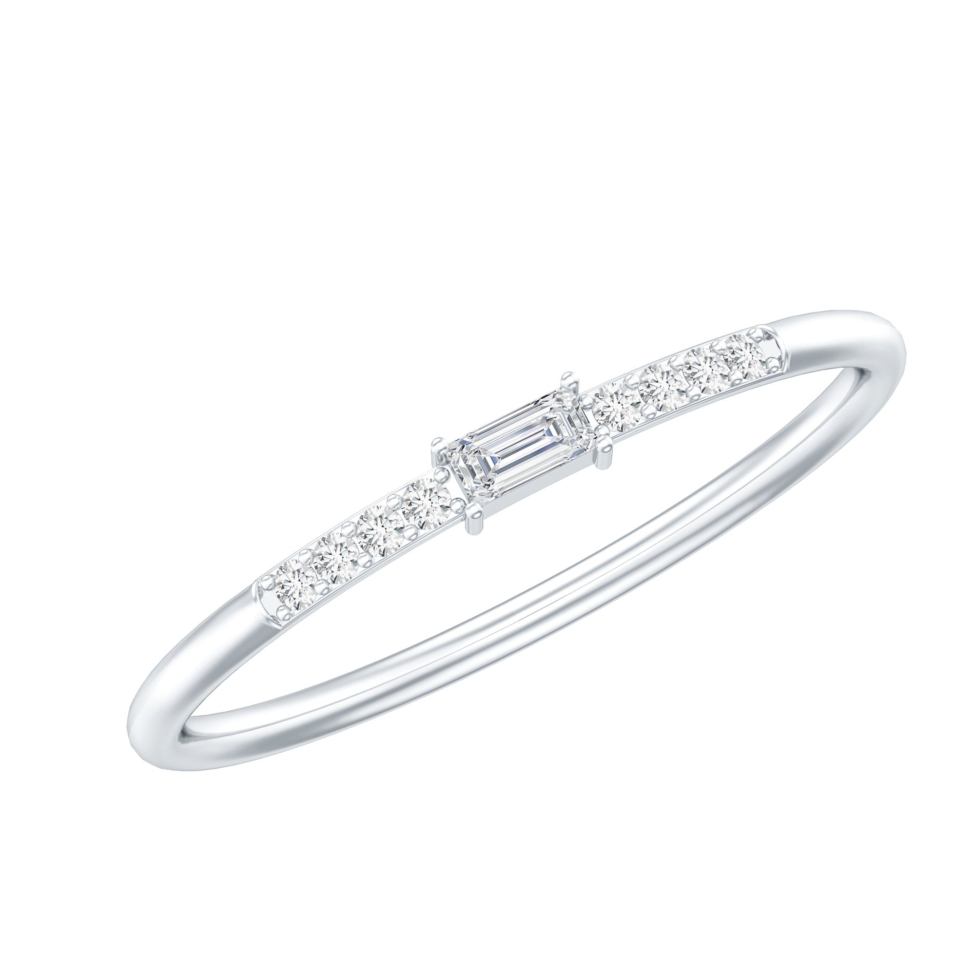 Moissanite Minimalist Stackable Promise Ring D-VS1 - Rosec Jewels