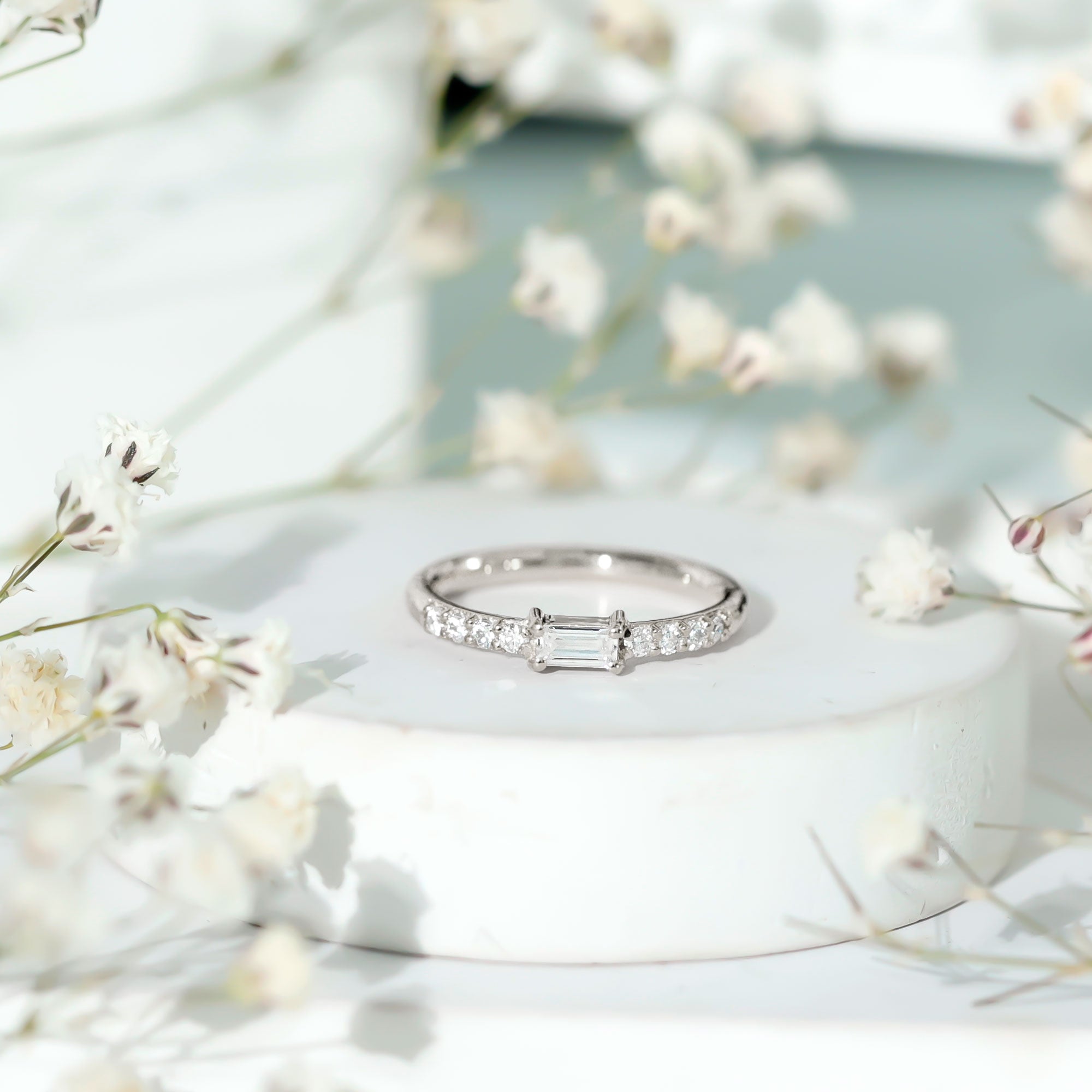 Moissanite Minimalist Stackable Promise Ring D-VS1 - Rosec Jewels