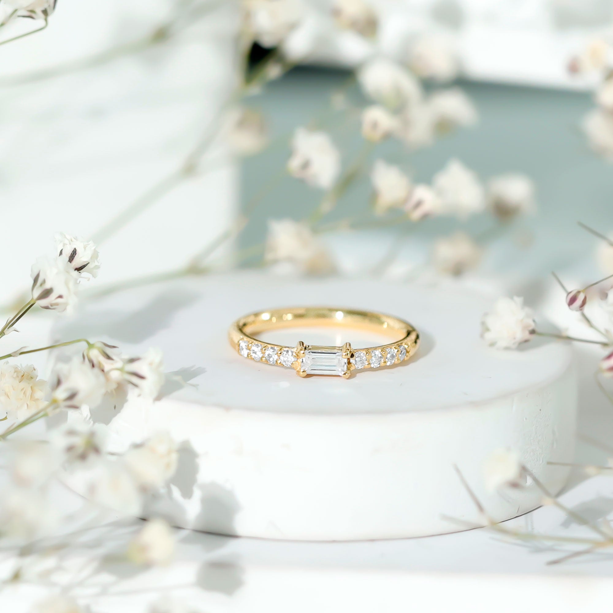 Moissanite Minimalist Stackable Promise Ring D-VS1 - Rosec Jewels