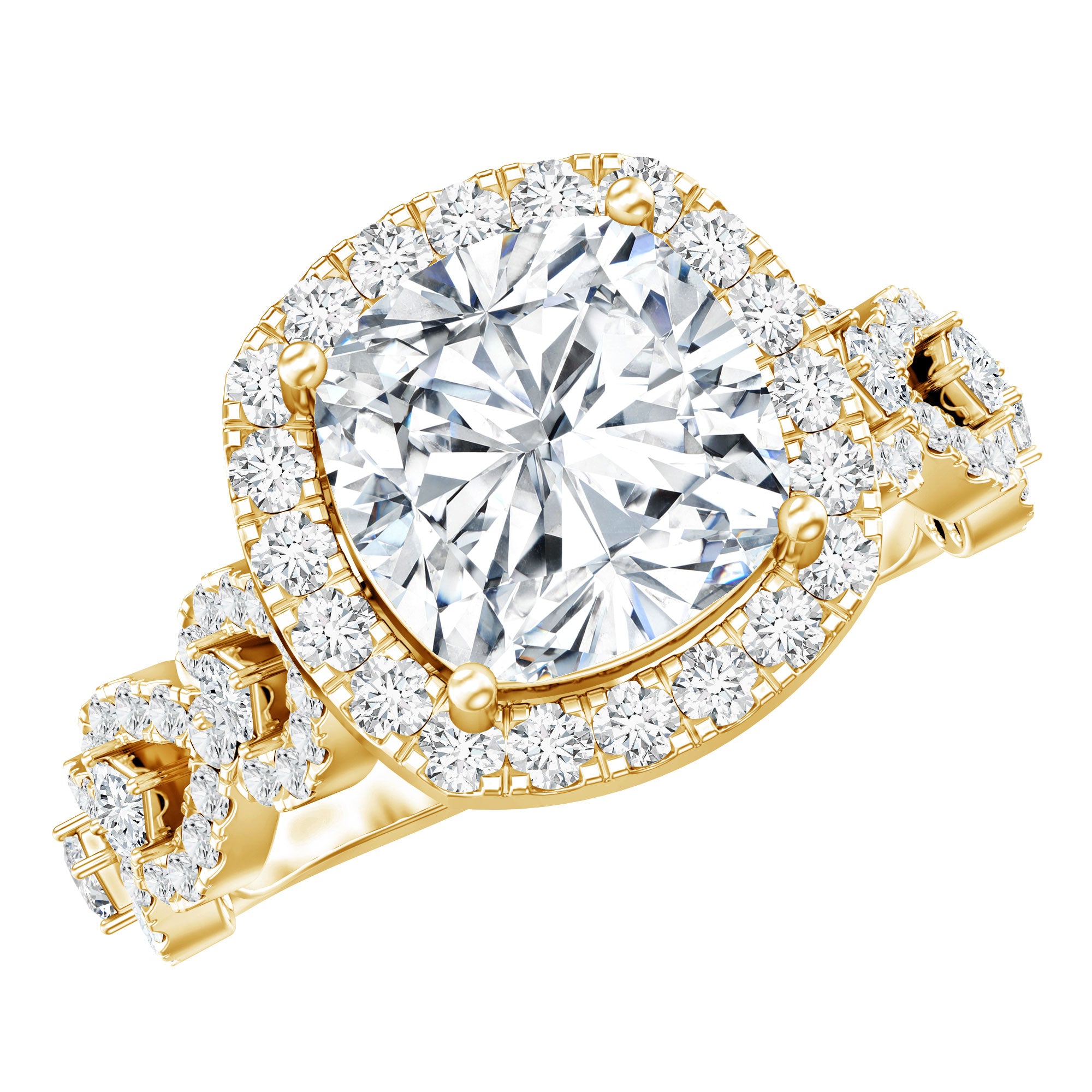 8 MM Cushion Cut Moissanite Vintage Inspired Engagement Ring D-VS1 - Rosec Jewels