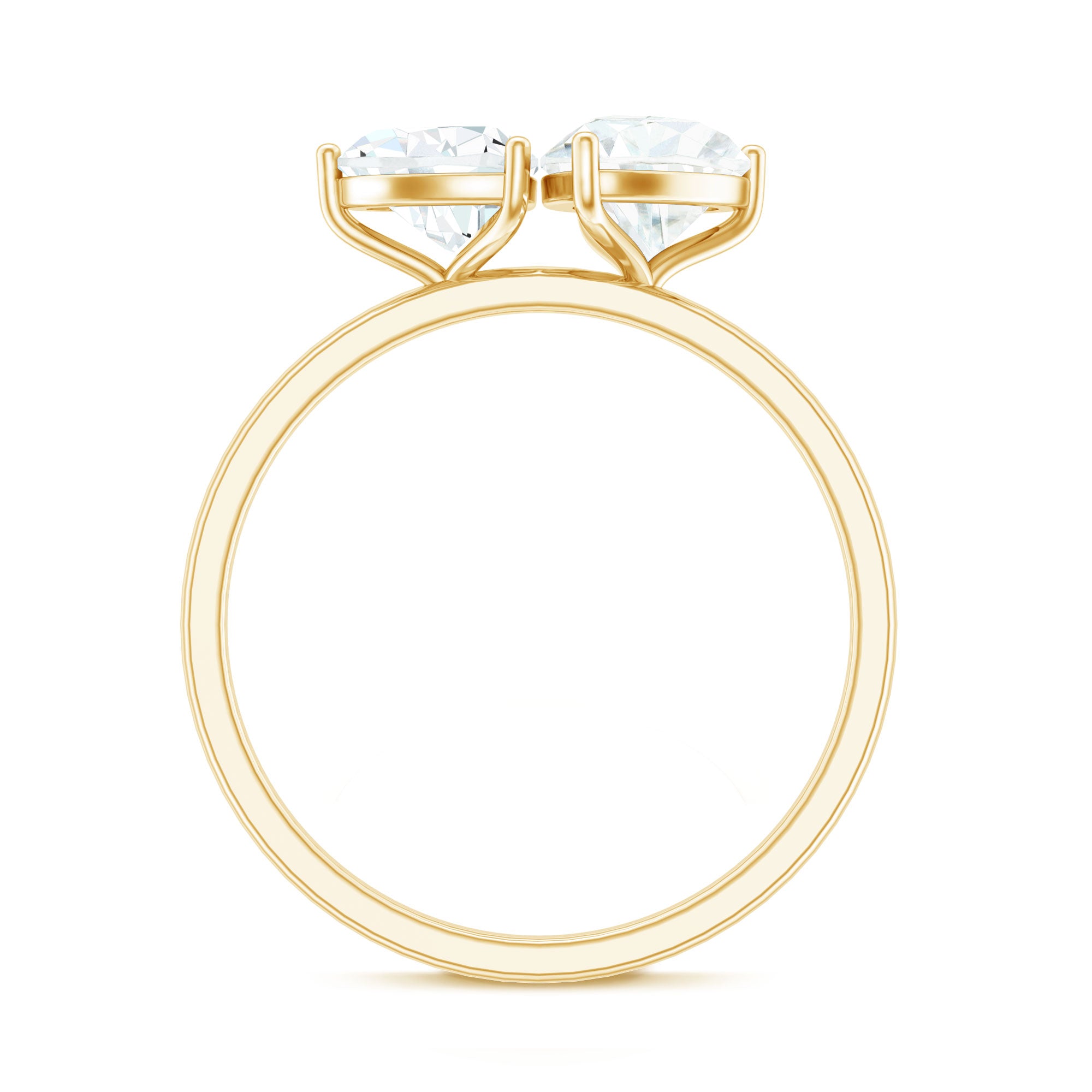 Rosec Jewels-Heart and Pear Shape Lab Grown Diamond Toi Et Moi Engagement Ring