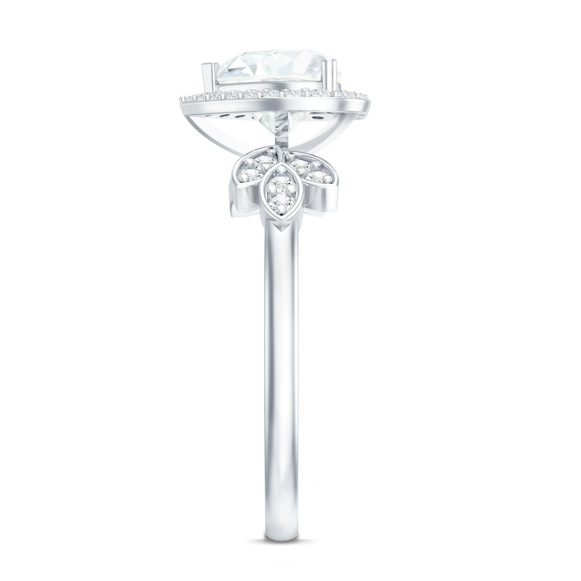 Rosec Jewels-1.25 Carat Heart Shaped Lab Grown Diamond Halo Engagement Ring