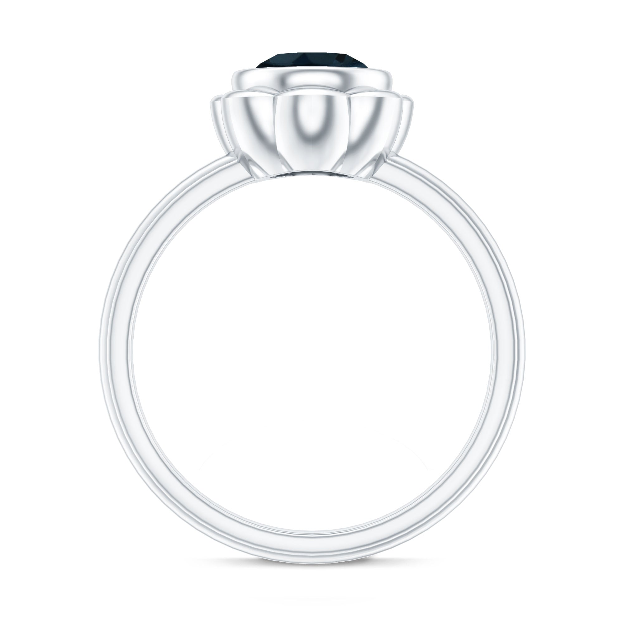 Rosec Jewels-Genuine 1.35 Carat London Blue Topaz Solitaire Engagement Ring