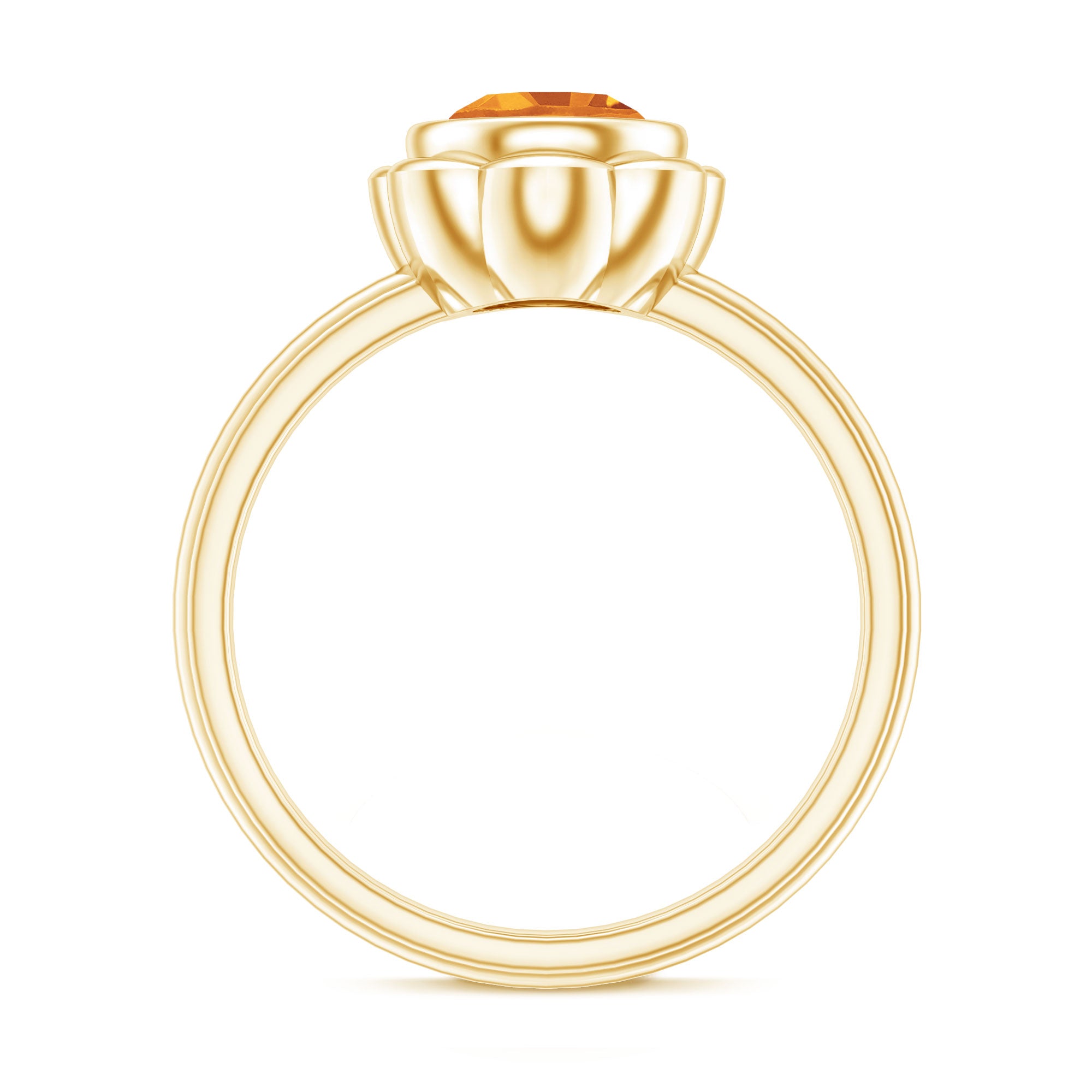 Rosec Jewels-1 Carat Citrine Solitaire Engagement Ring in Bezel Setting