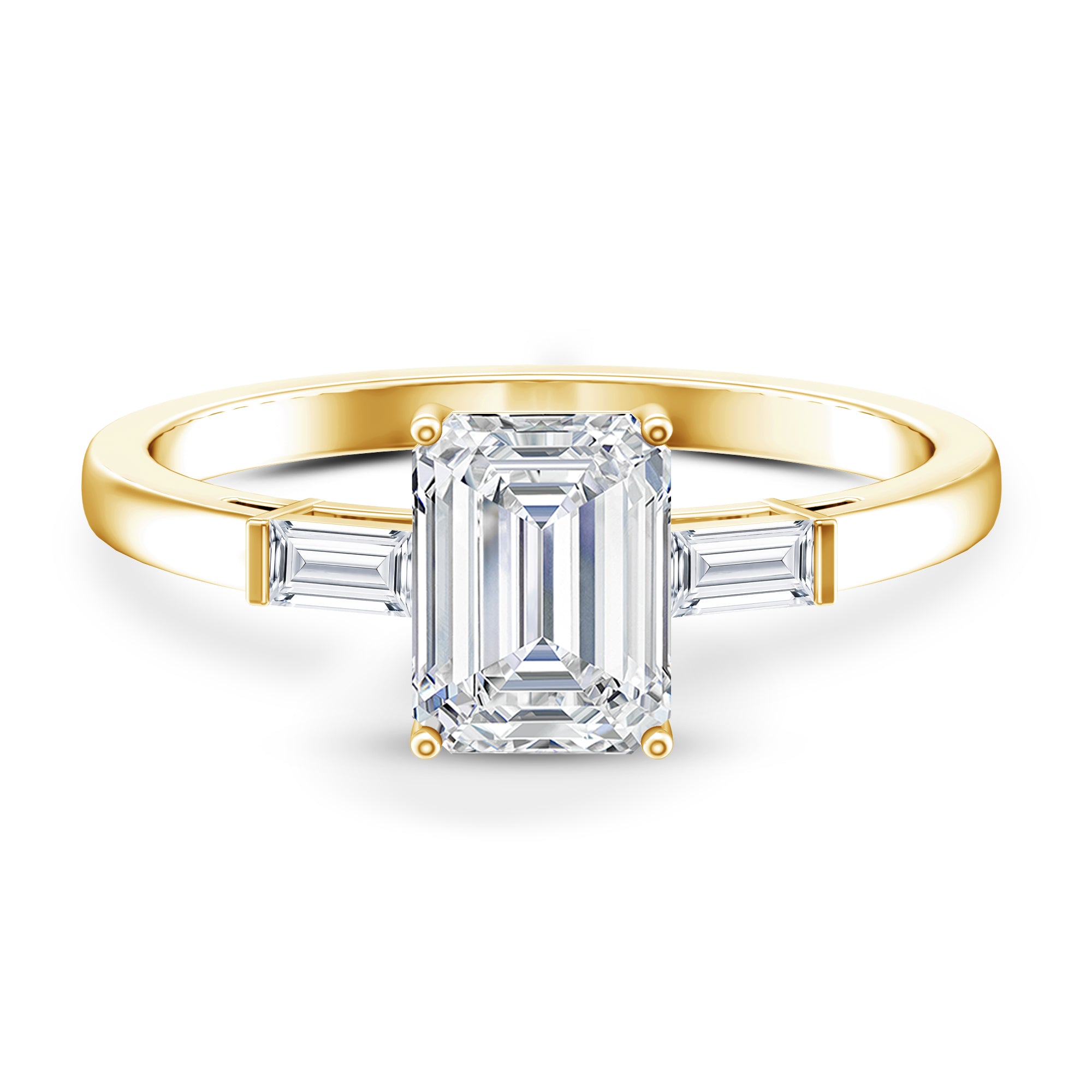 Rosec Jewels-2 CT Lab Grown Diamond Emerald Cut Engagement Ring