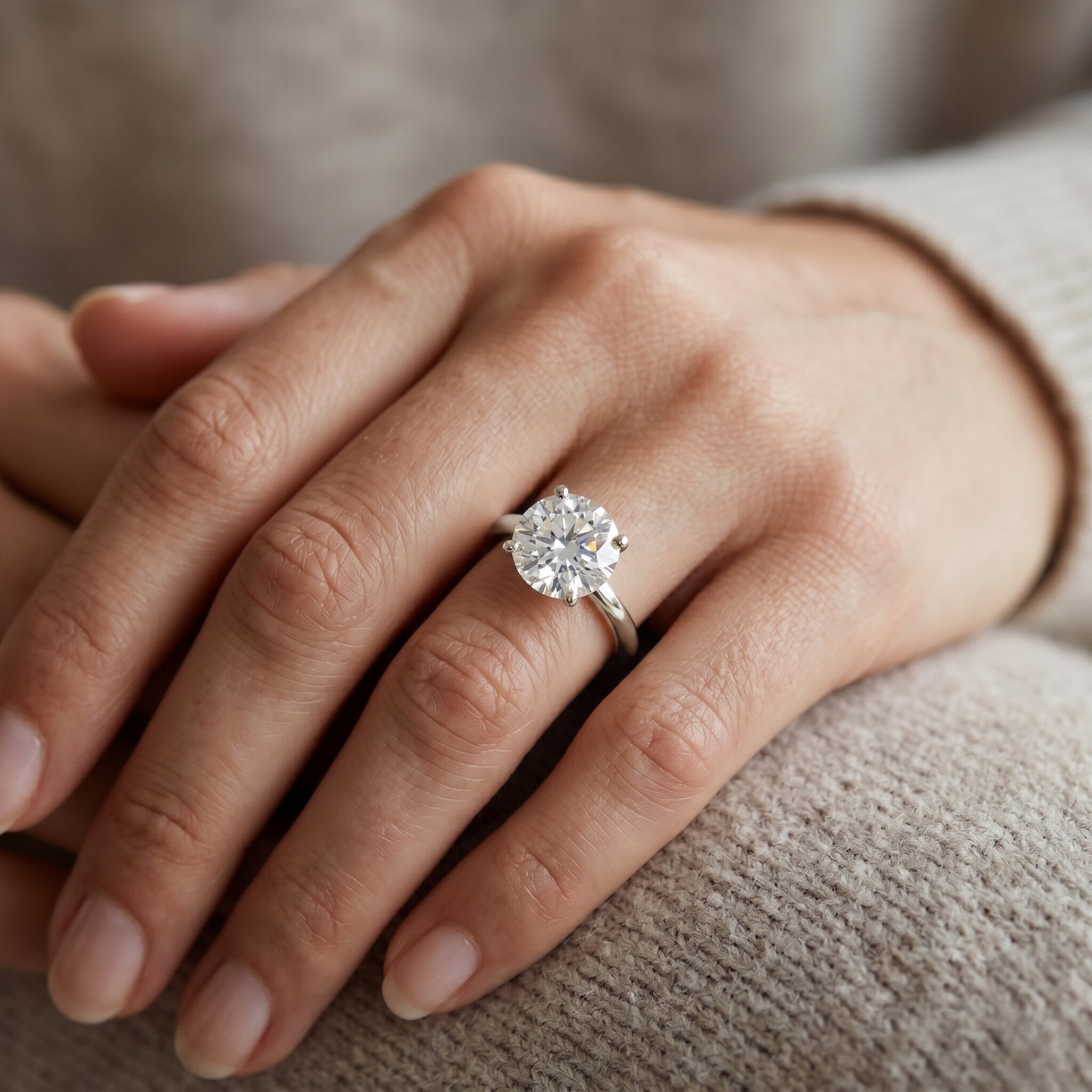 3 Carat IGI Certified Lab Grown Diamond Solitaire Engagement Ring Lab - ( E-VS1 ) - Rosec Jewels