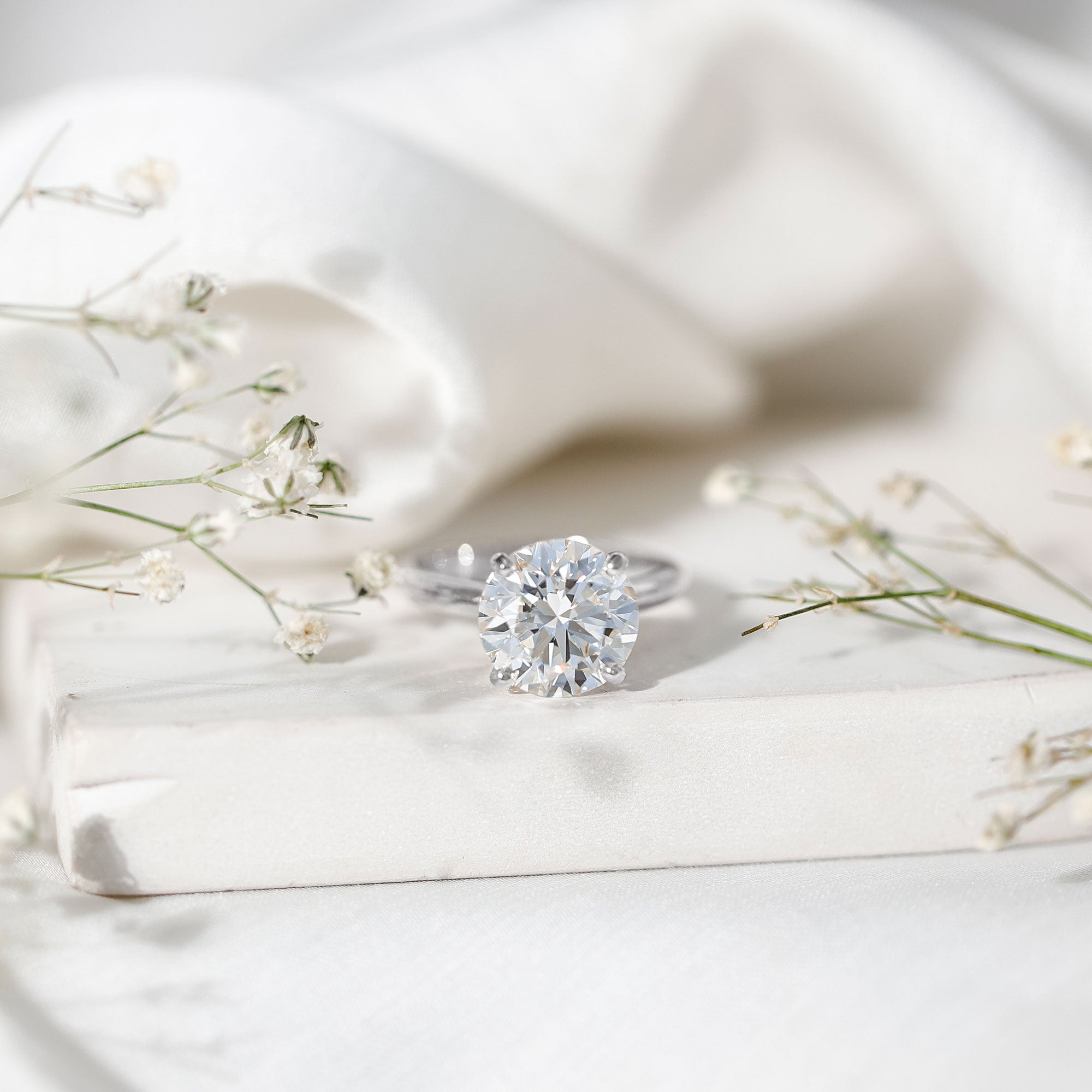 Lab Grown Diamond 5 Carat Engagement Ring with IGI Certificate Lab - ( E-VS1 ) - Rosec Jewels