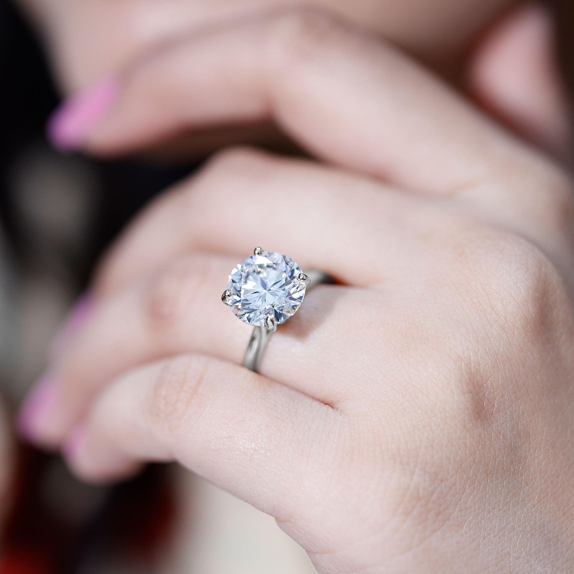 Lab Grown Diamond 5 Carat Engagement Ring with IGI Certificate Lab - ( E-VS1 ) - Rosec Jewels
