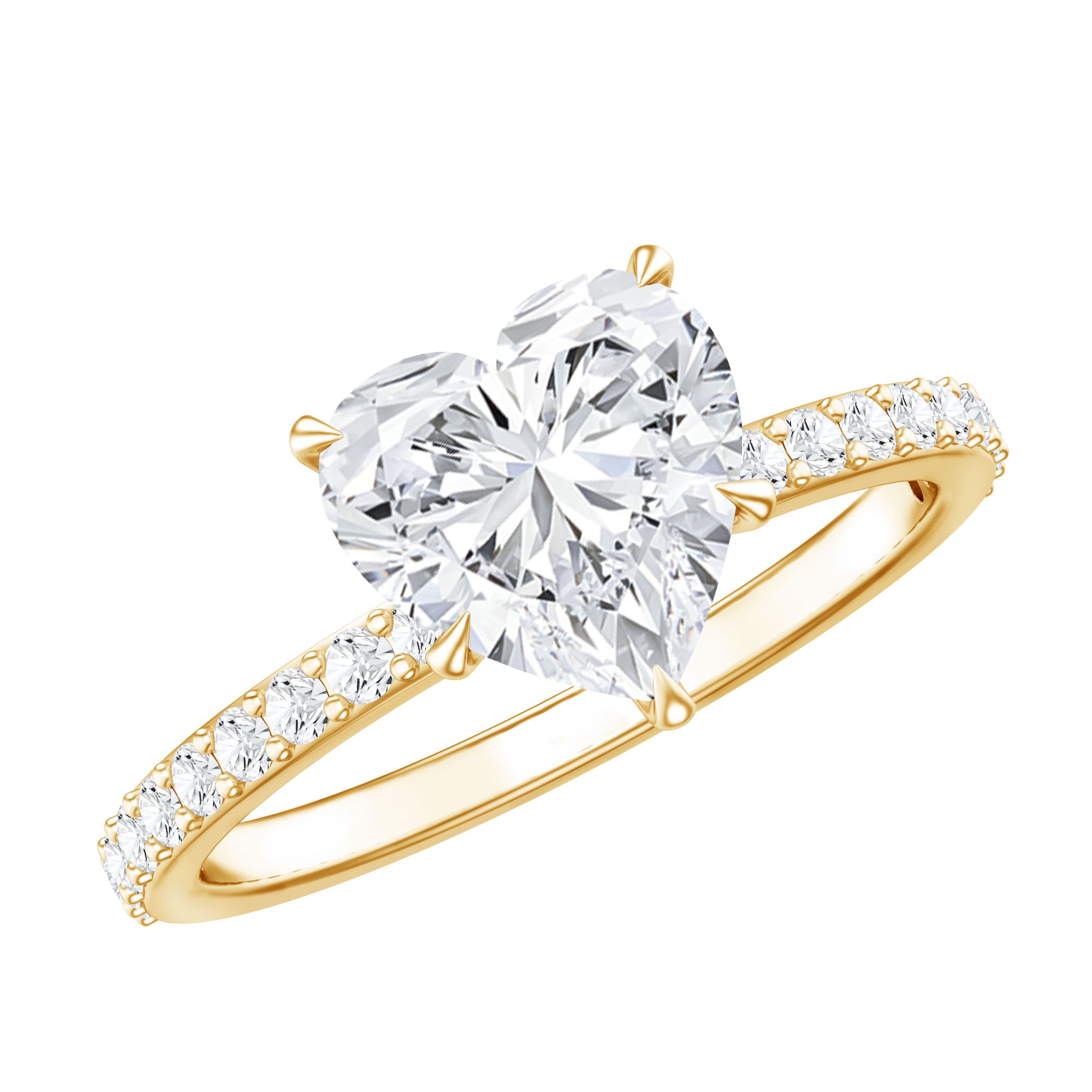 2 Carat Lab Grown Diamond Heart Engagement Ring for Her Lab - ( EF-VS ) - Rosec Jewels