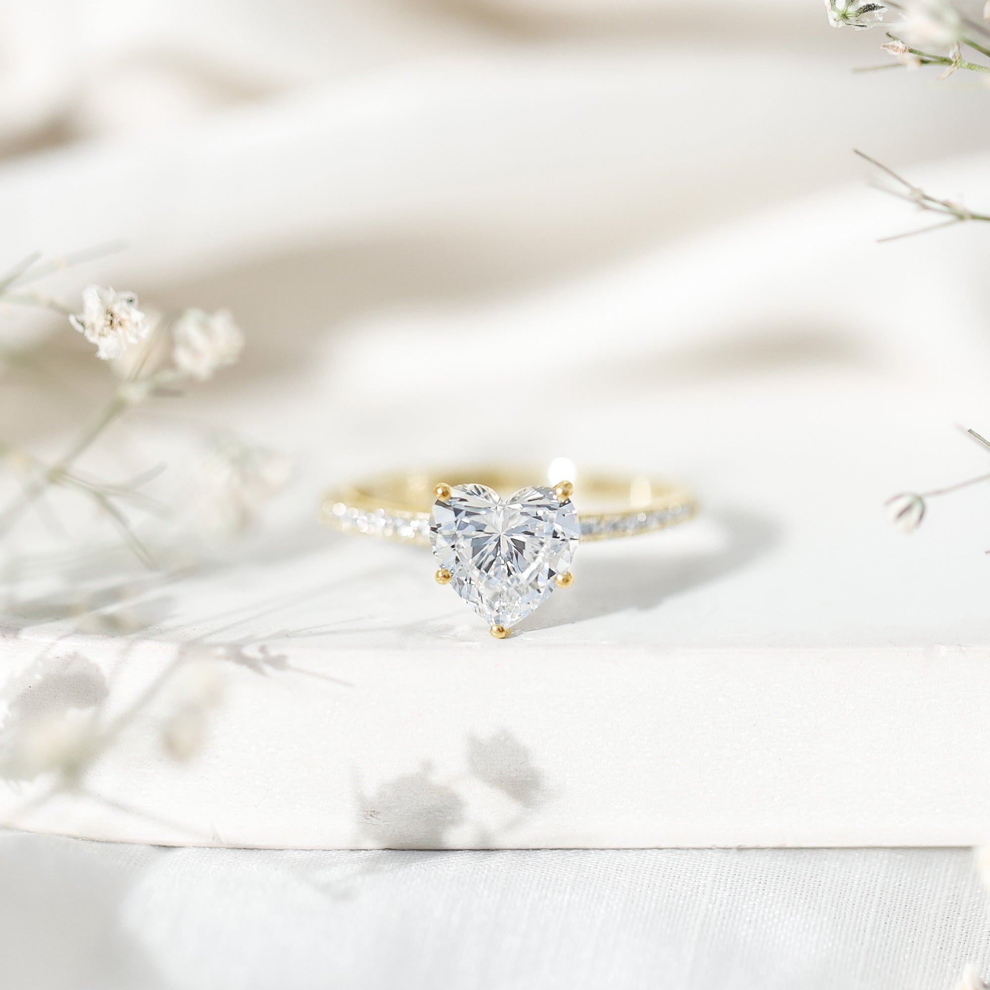 2 Carat Lab Grown Diamond Heart Engagement Ring for Her Lab - ( EF-VS ) - Rosec Jewels
