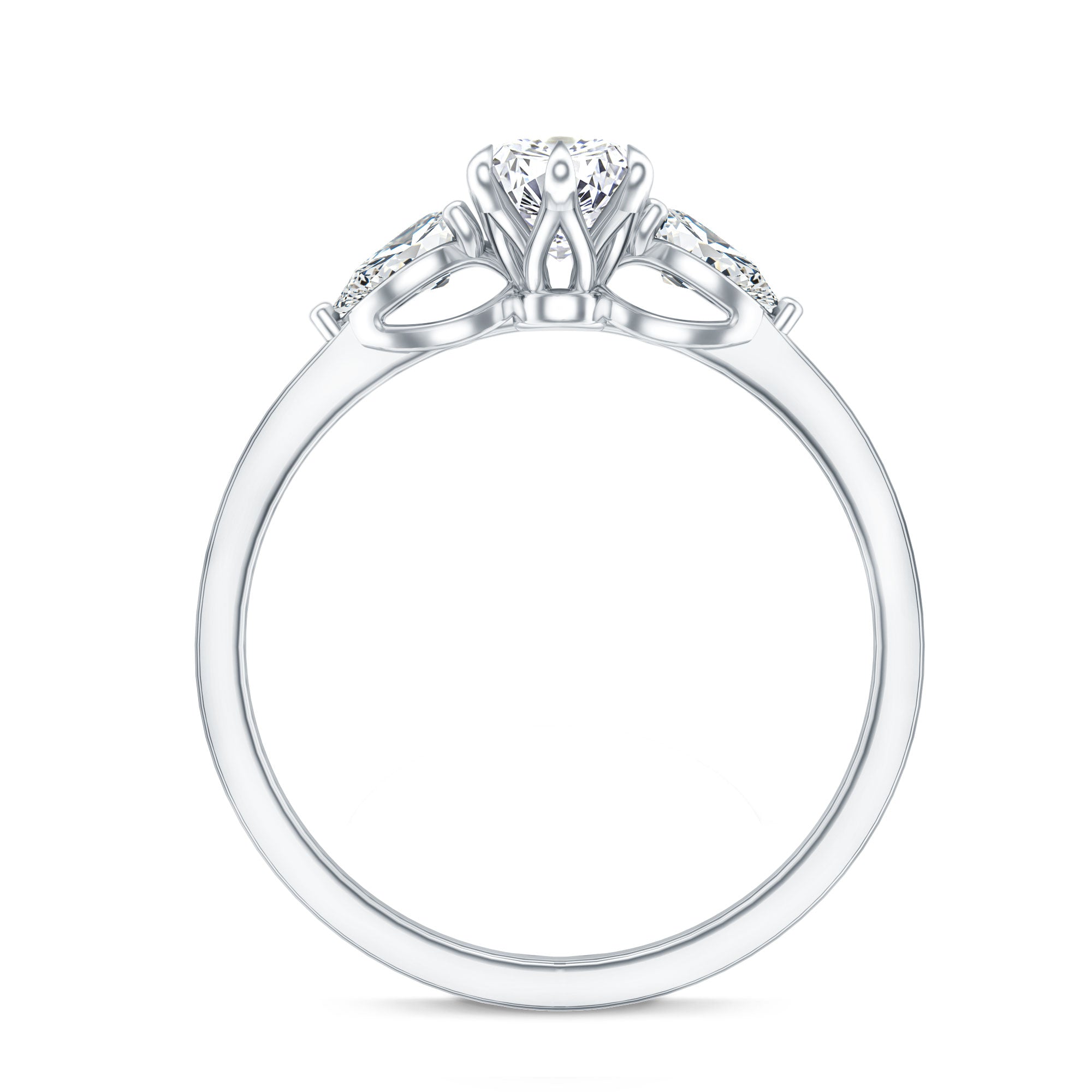 Certified Lab Grown Diamond Three Stone Engagement Ring for Women Lab - ( EF-VS ) - Rosec Jewels