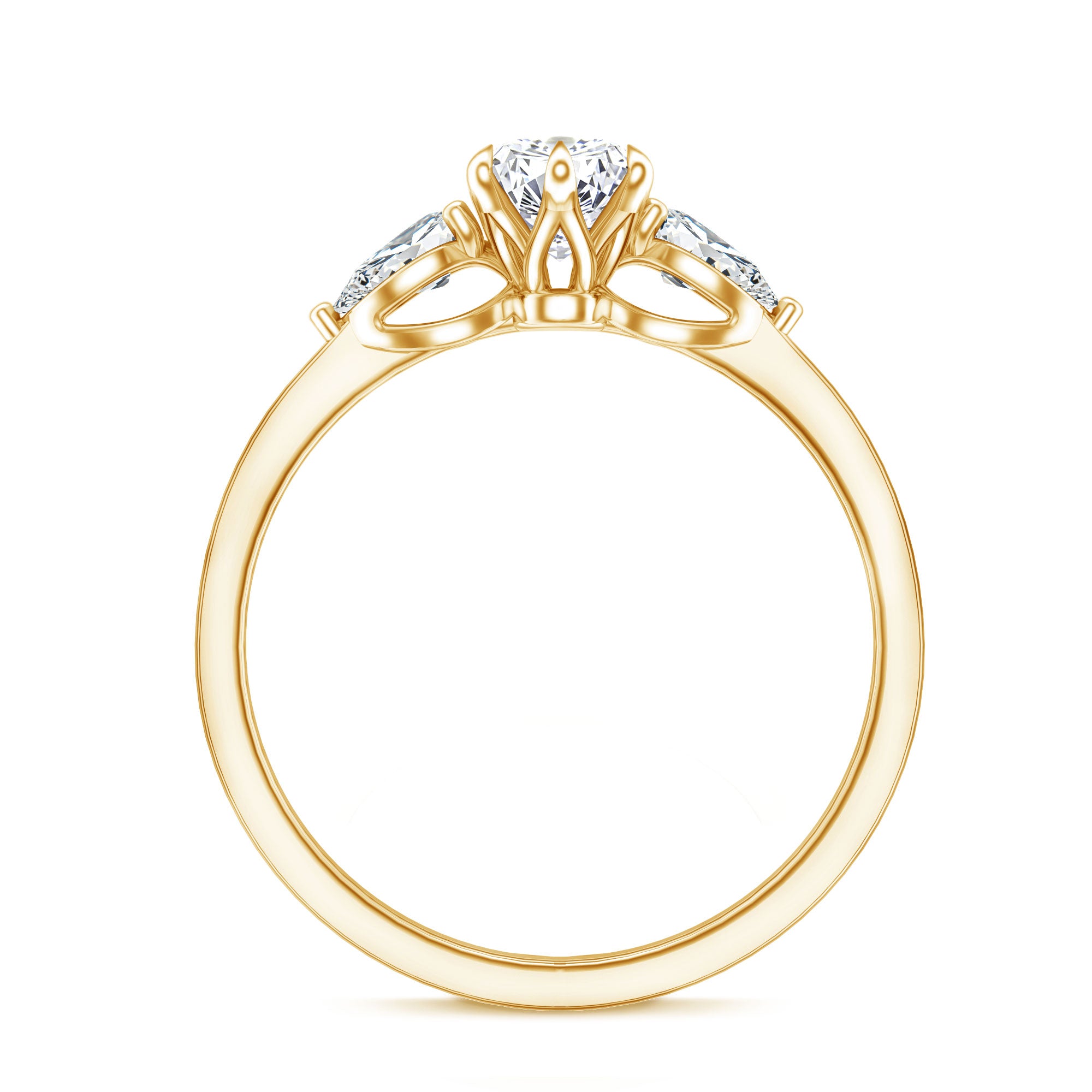 Certified Lab Grown Diamond Three Stone Engagement Ring for Women Lab - ( EF-VS ) - Rosec Jewels