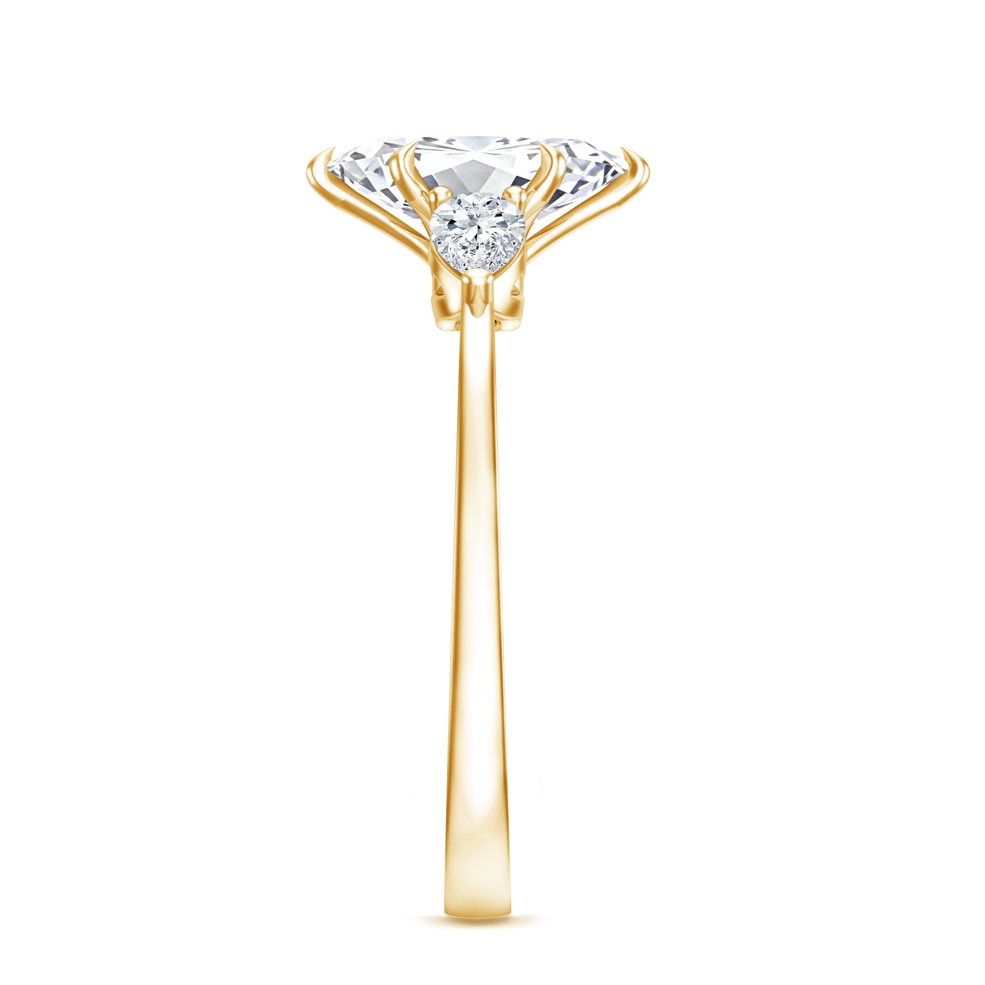 Certified Lab Grown Diamond Three Stone Engagement Ring for Women Lab - ( EF-VS ) - Rosec Jewels