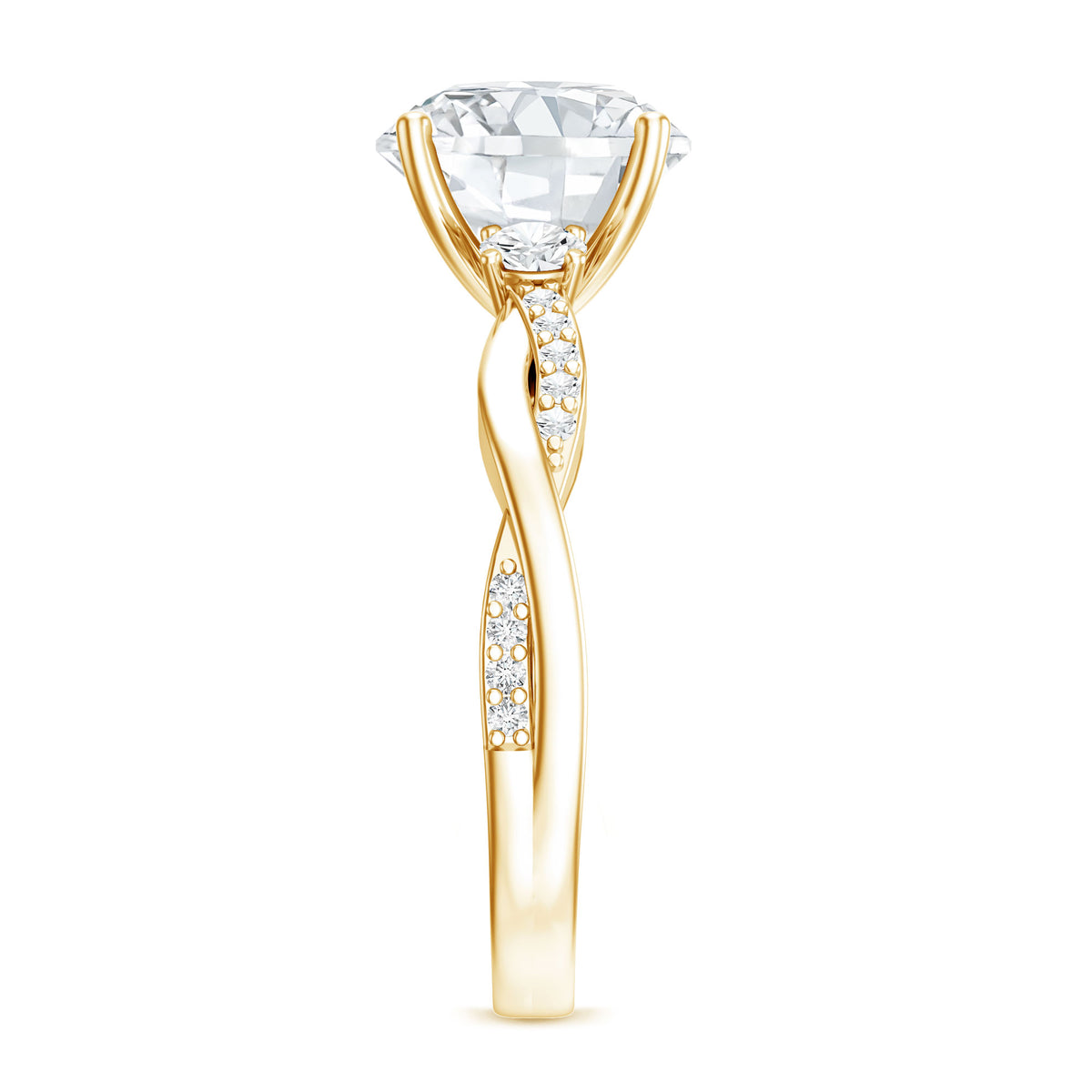 3 Carat Lab Grown Diamond Braided Engagement Ring with IGI Certificate Lab - ( E-VS1 ) - Rosec Jewels