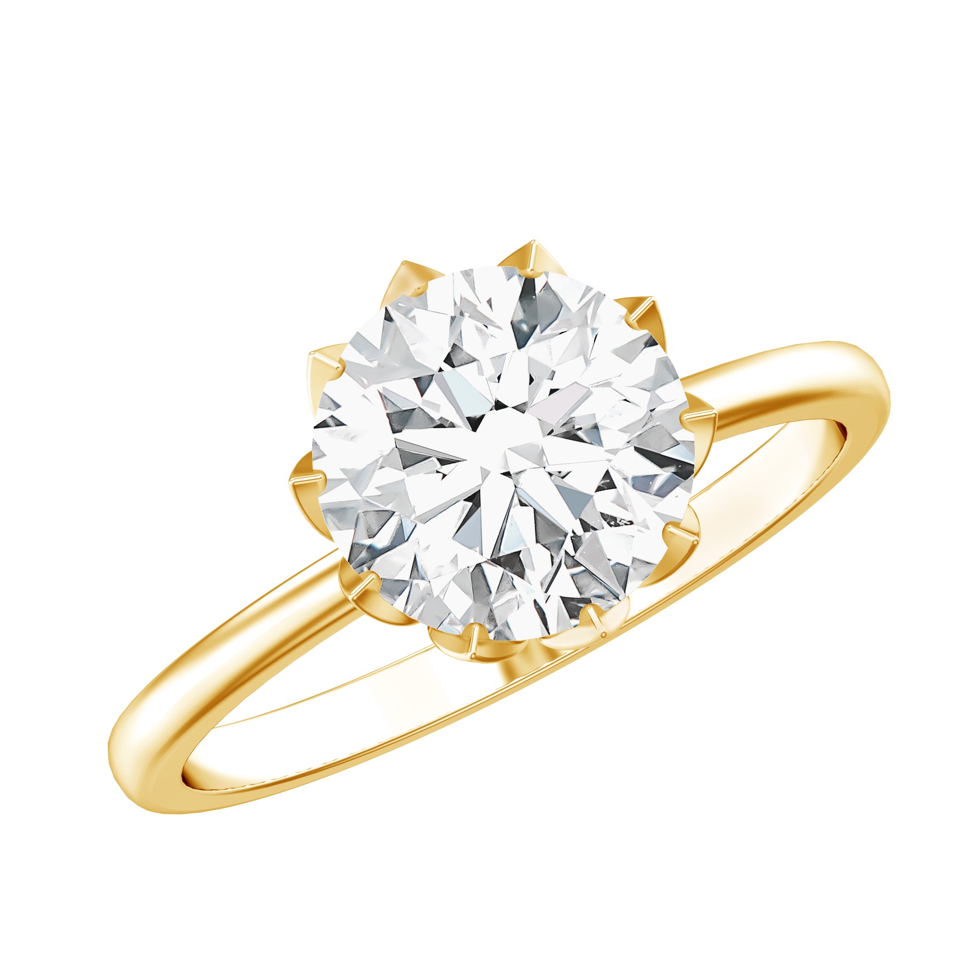 Lotus Basket Set Lab Grown Diamond 3 Carat Engagement Ring with IGI Certificate Lab - ( E-VS1 ) - Rosec Jewels