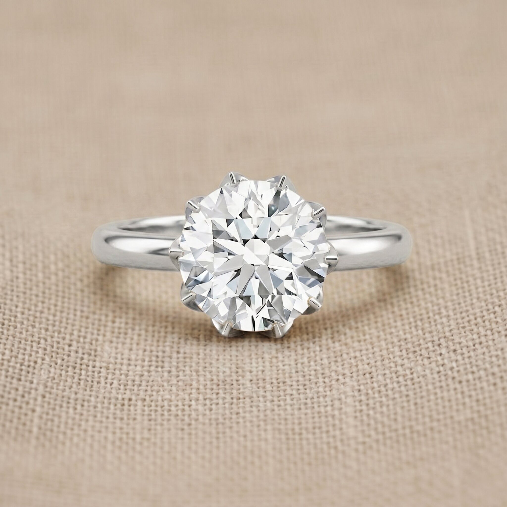 IGI Certified 4 CT Lab Grown Diamond Lotus Engagement Ring Lab - ( E-VS1 ) - Rosec Jewels